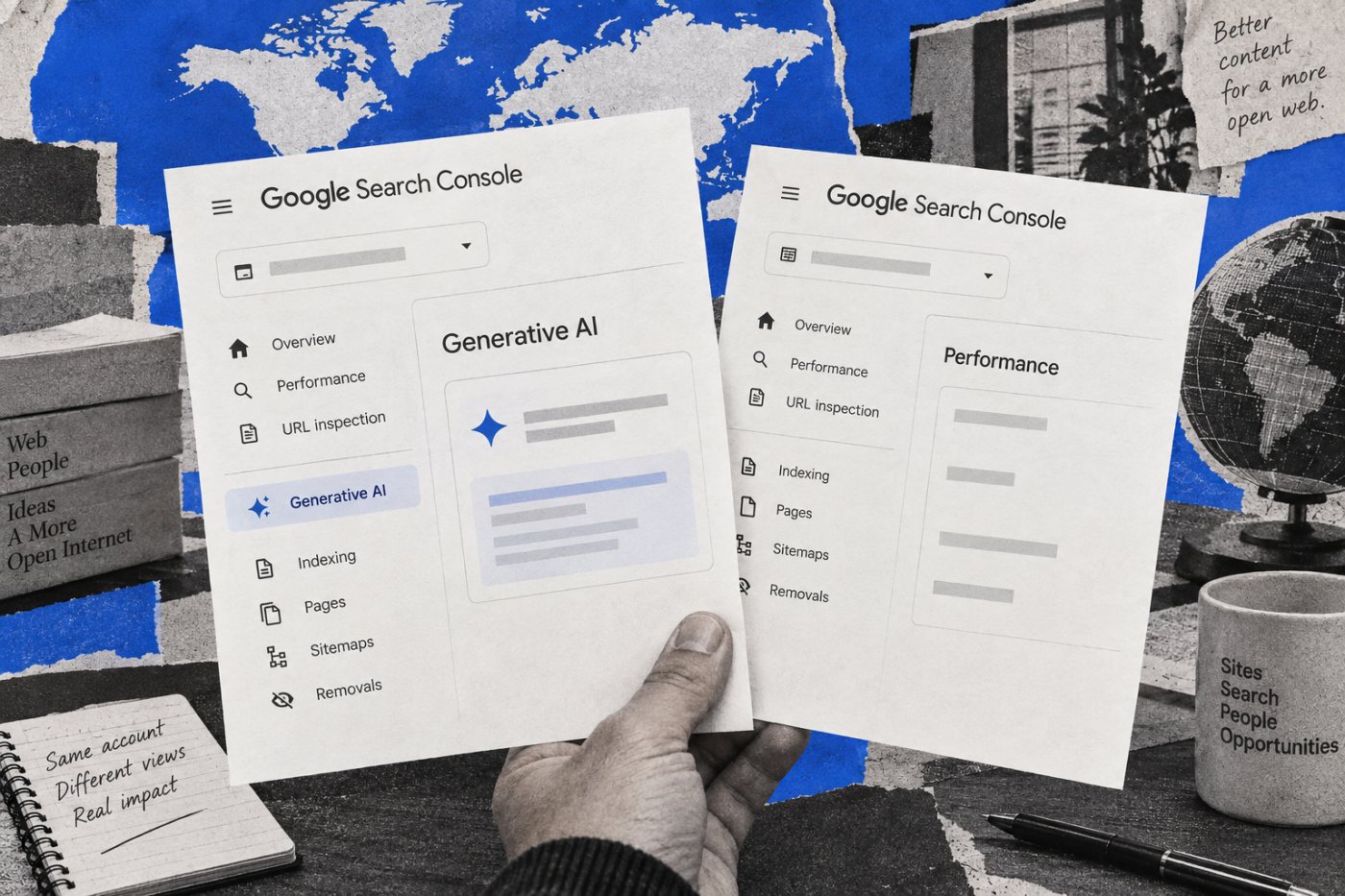Google Search Console全球推送后，不同网站资源显示不同的生成式AI报告入口状态