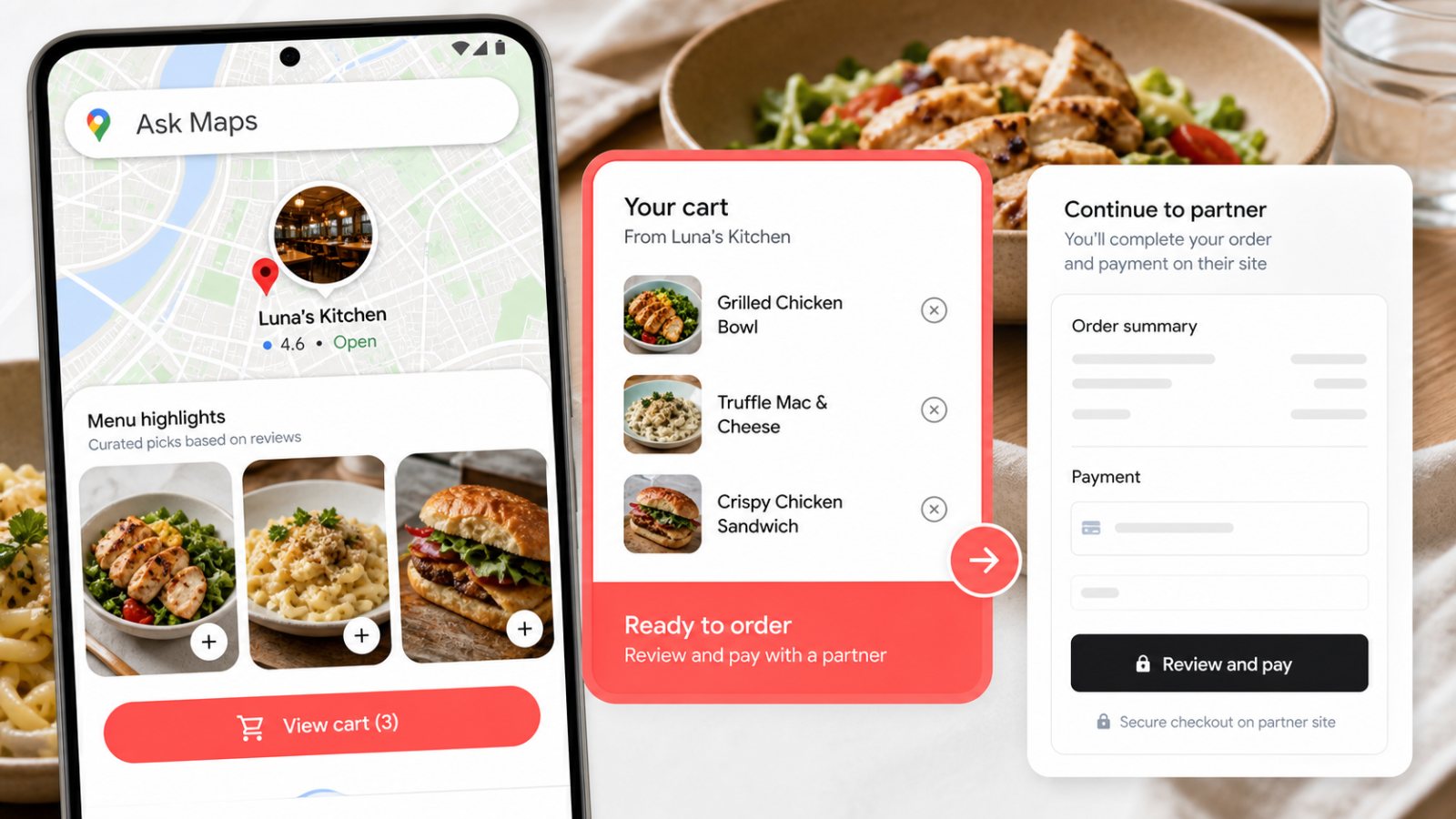 Ask Maps ya prepara pedidos: el pago todavía sale de Google Maps