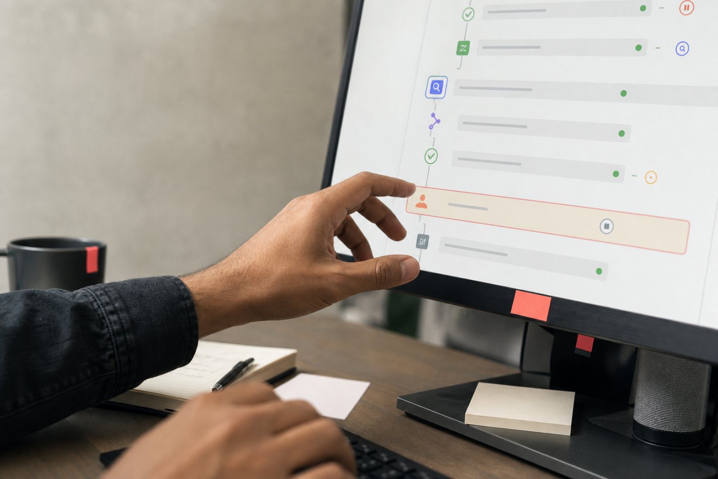 وكيل AI ينفذ مهمة دعم متعددة الخطوات ويحيل الحالة الحساسة إلى مراجعة بشرية.