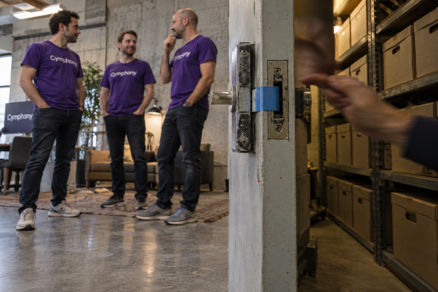 Cymphony founders Shy Dekel, Idan Berkovits and Edi Gotlieb at the company’s launch