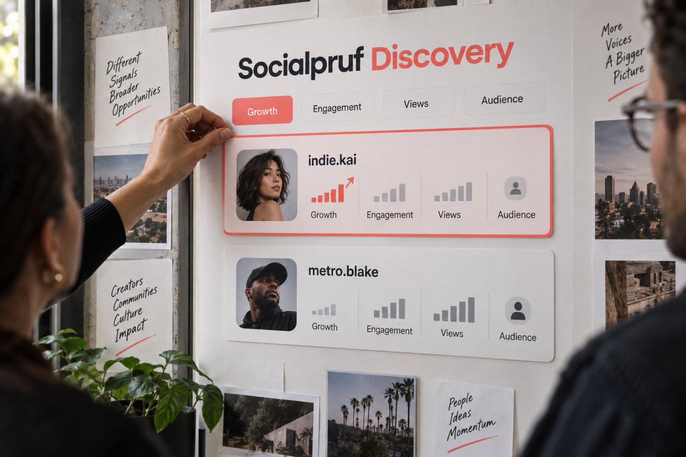 Discovery fait remonter un compte en forte croissance devant un compte plus connu lorsque le tri par dynamique est choisi.