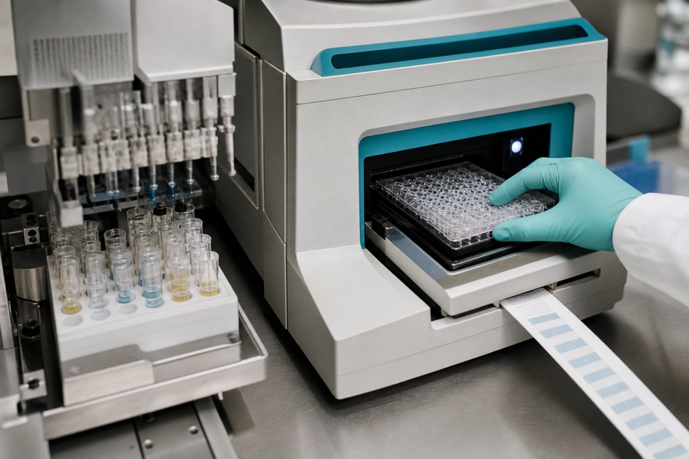 Une séquence de protéine passe de la conception numérique à la production et aux mesures expérimentales de liaison, d’expression et de stabilité.