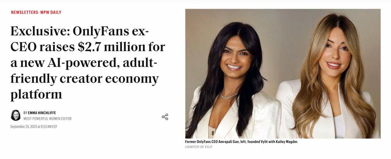 Ex-OnlyFans CEO Amrapali Gan Raises $2.7M for Vylit: An AI-Powered Twist on Adult Creator Platforms