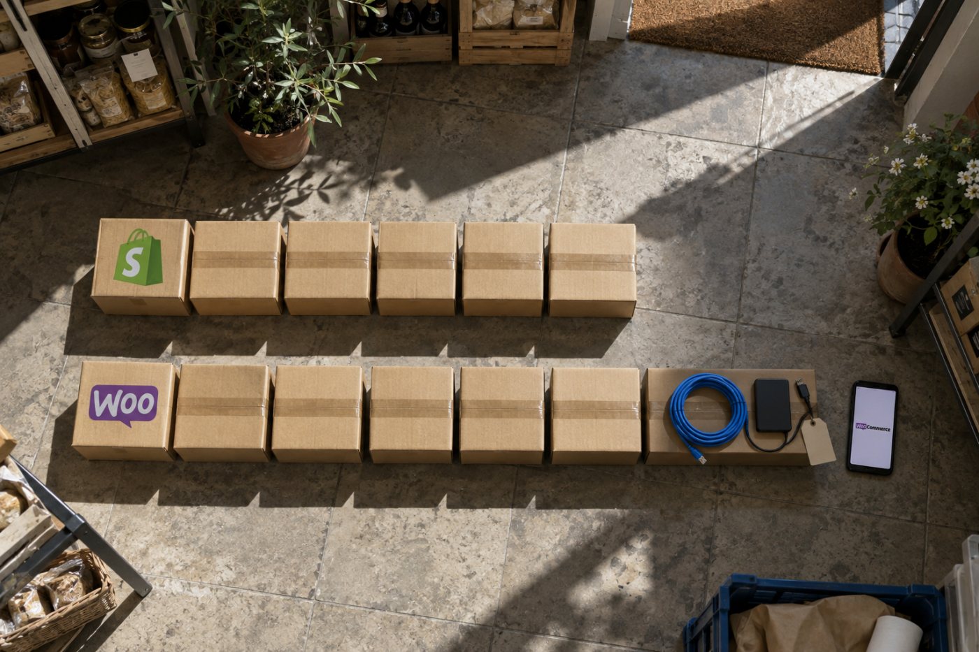 Nel confronto fra Shopify e WooCommerce, ore aggiuntive di manutenzione possono annullare il vantaggio iniziale di WooCommerce.