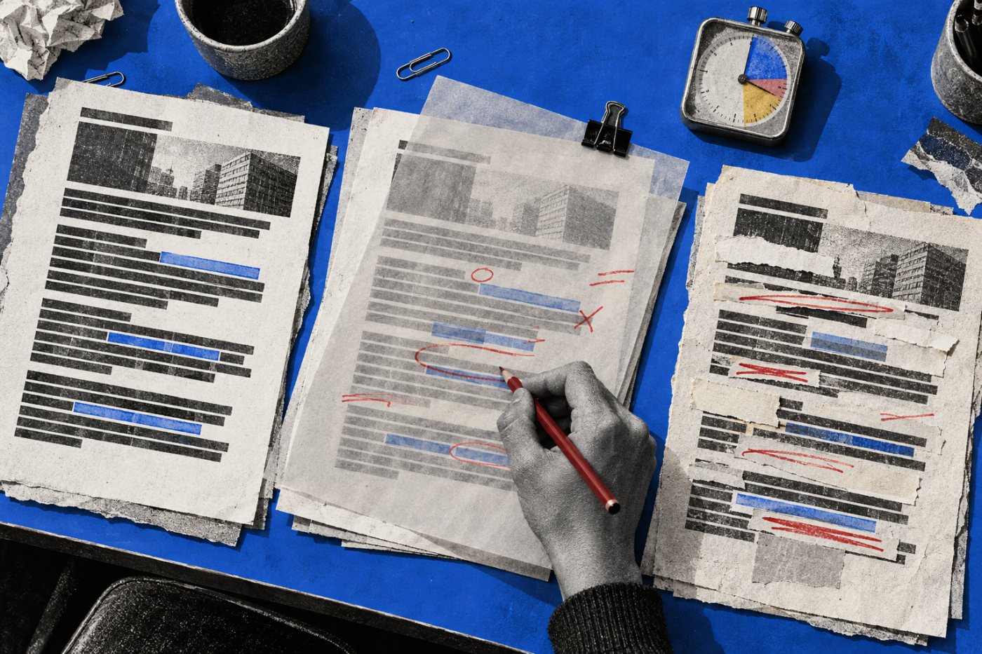 Fluxo de trabalho com IA medido da geração à revisão e ao retrabalho final