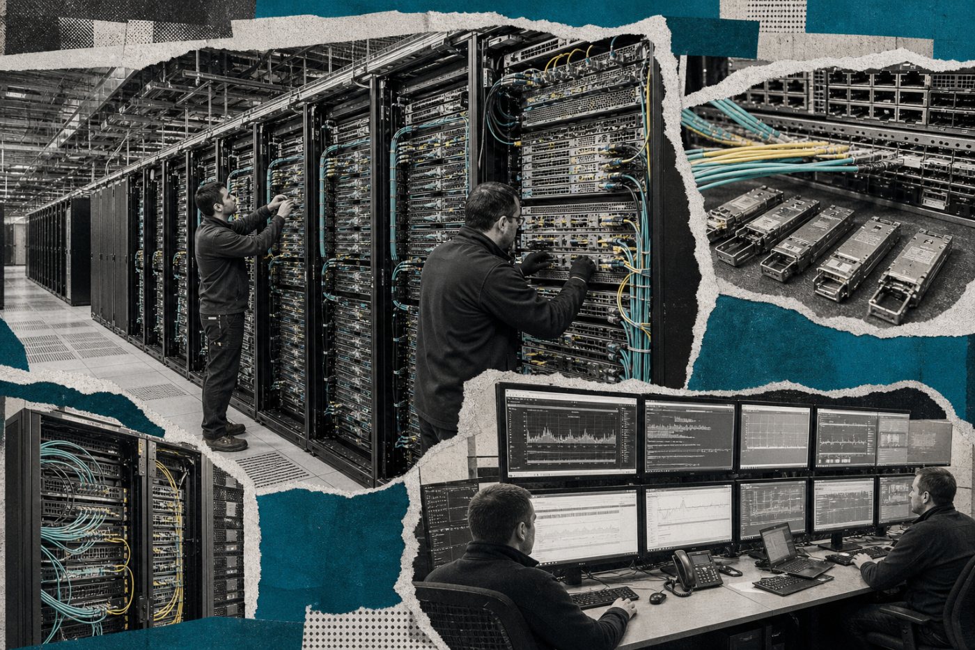 A completed multi-vendor AI cluster undergoes infrastructure validation before production handover.