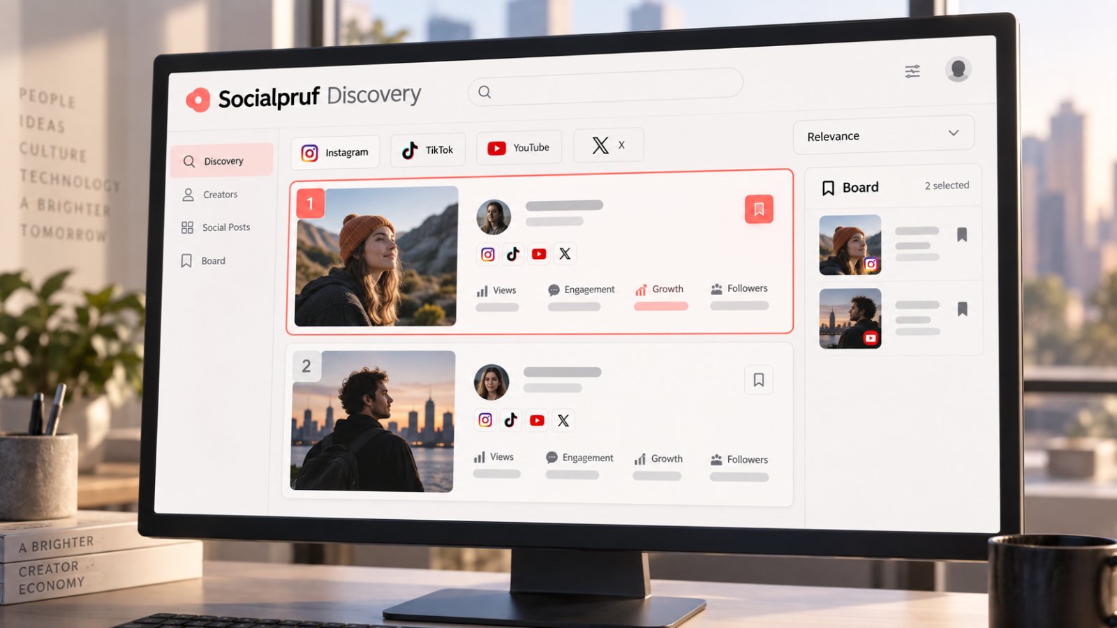 Socialpruf Discovery trie les idées par performance, pas par notoriété