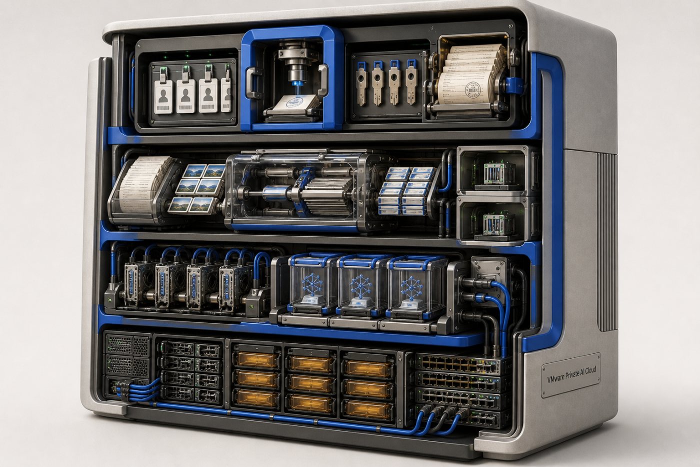 VCF 위에 AI Factory와 Tanzu, AgentMinder가 결합된 VMware Private AI Cloud 구성