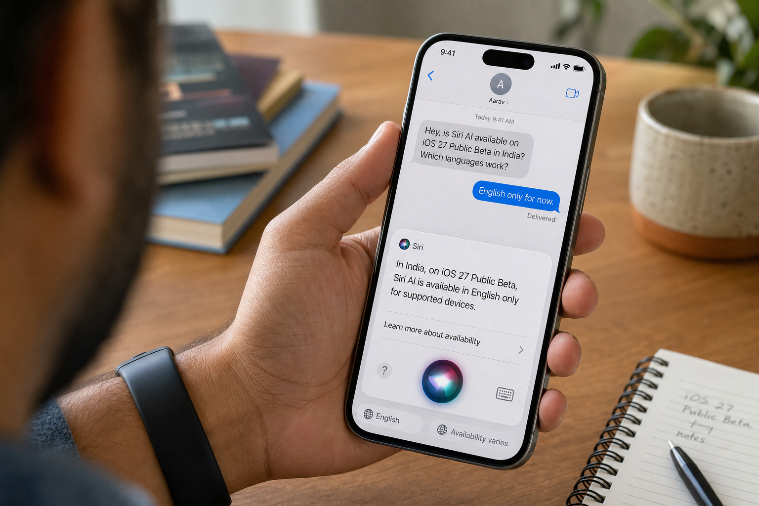iOS 27 में Siri AI का संदेशों के संदर्भ पर आधारित उत्तर और भाषा-क्षेत्र की सीमा