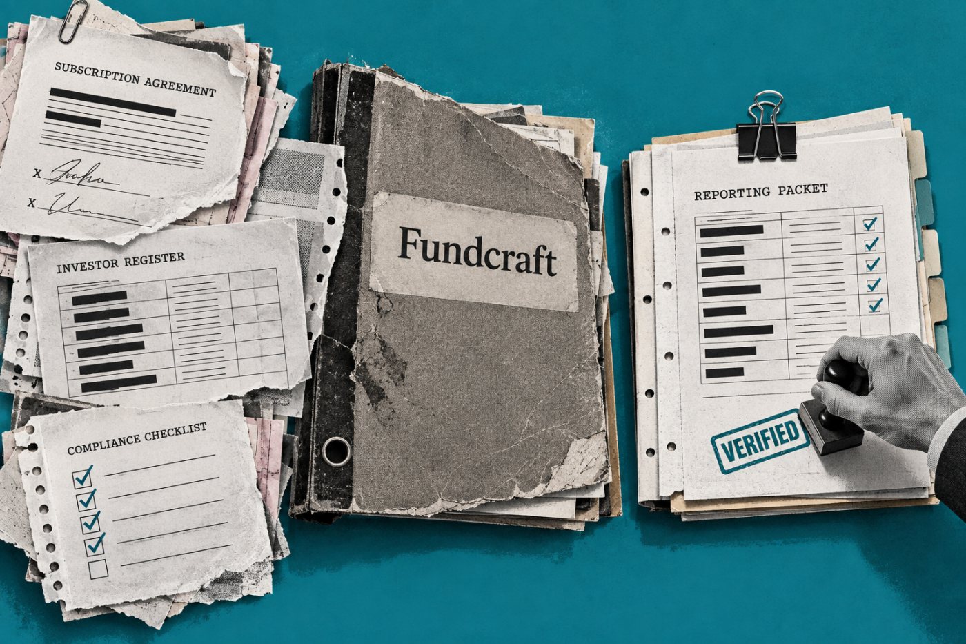 Alur onboarding Fundcraft mengolah dokumen subscription dan pemeriksaan kepatuhan menjadi berkas investor yang siap diaudit.