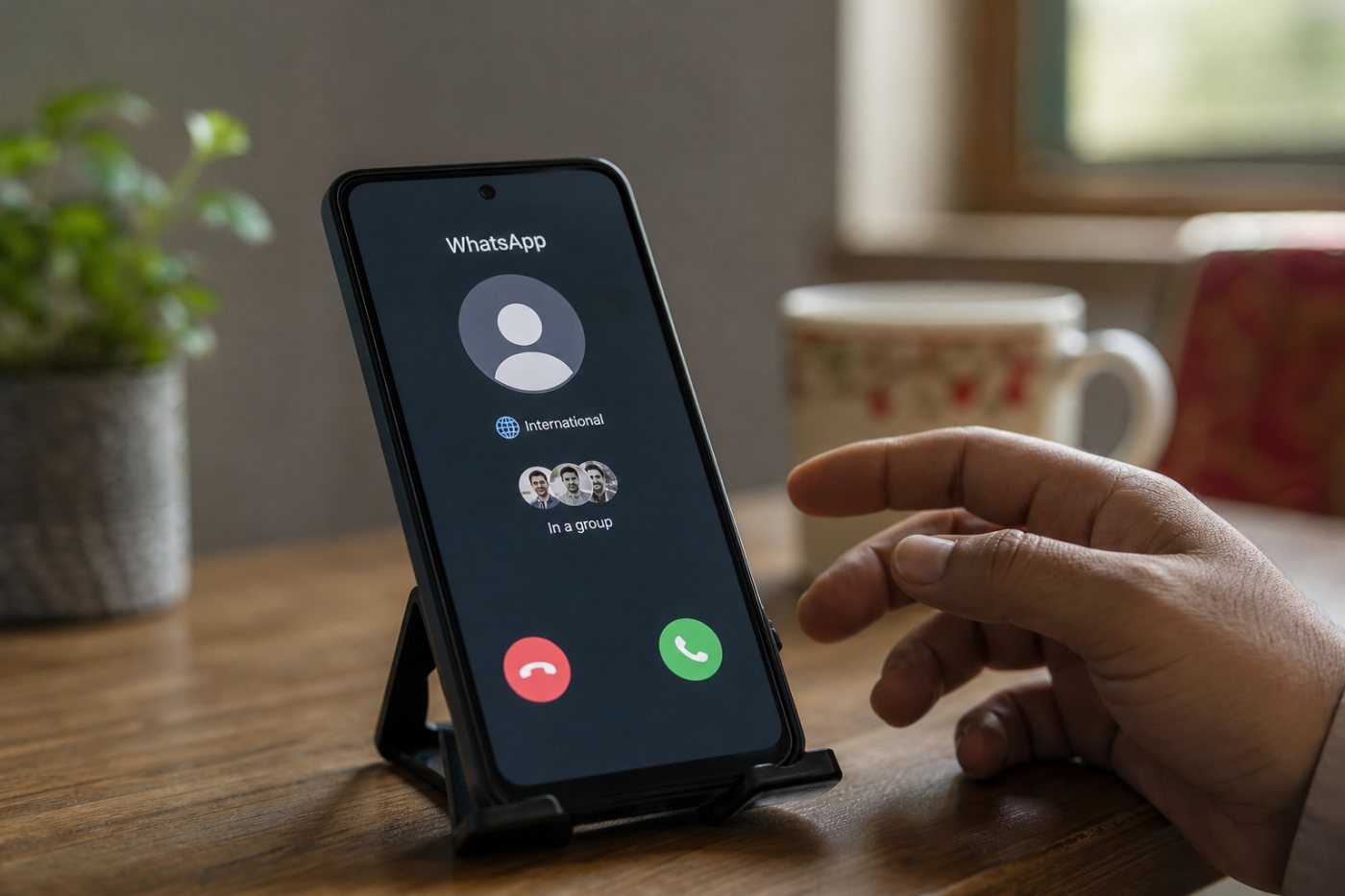 Android پر نامعلوم WhatsApp call کے ساتھ دوسرے ملک اور مشترک groups کی معلومات دکھائی جا رہی ہیں