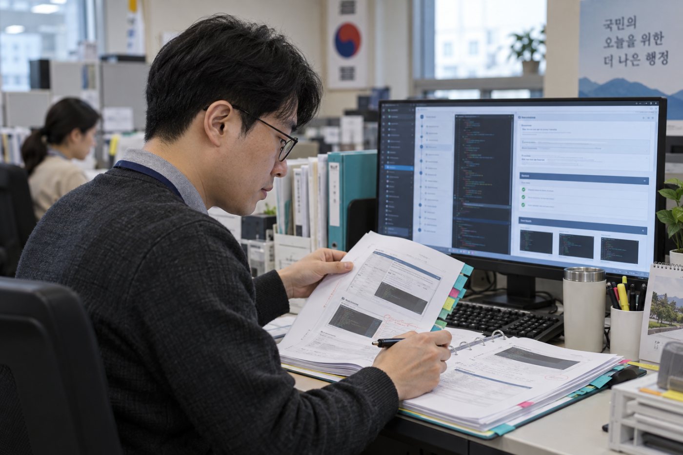 공공 GitLab에 개발 문서와 코드·프롬프트·시험 결과를 기록하고 다른 기관이 재사용 전에 검토하는 과정