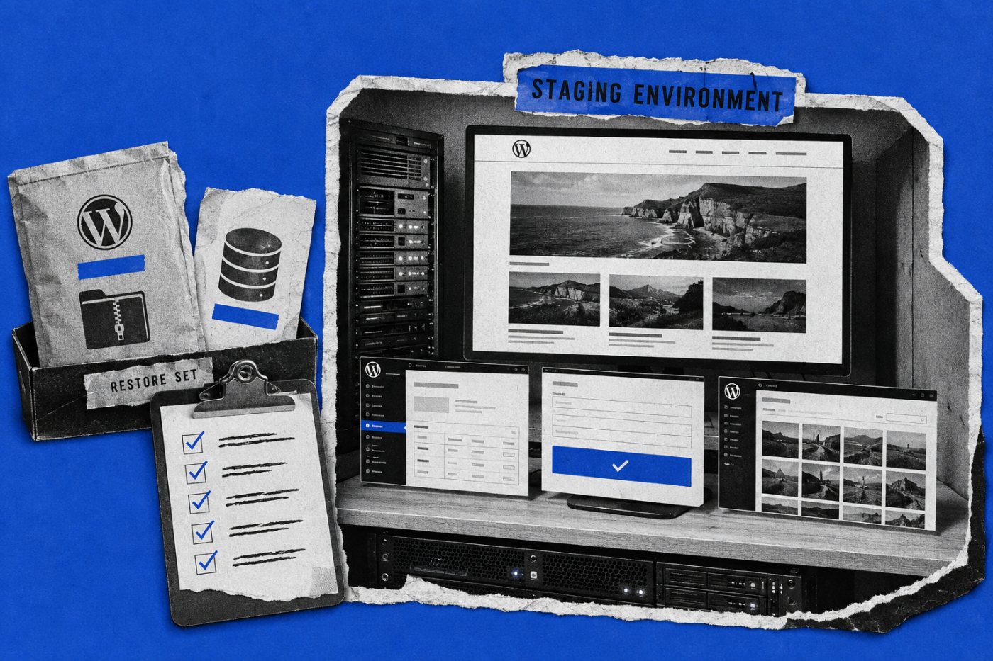 Situs WordPress hasil restore diuji di staging melalui halaman, media, dasbor, dan fungsi penting.