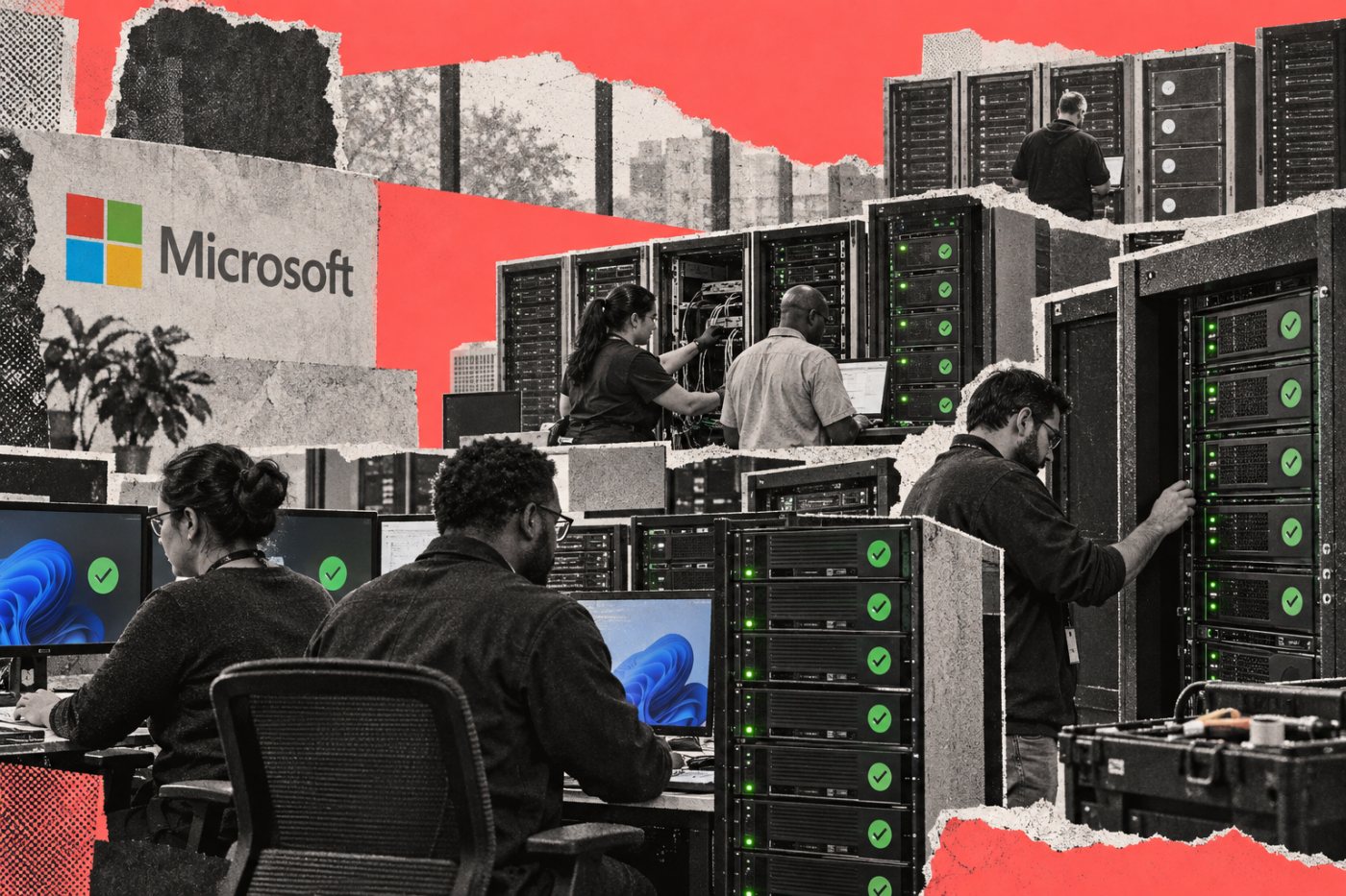 Despliegue escalonado que actualiza primero los Windows afectados, después los servidores expuestos y la infraestructura crítica.