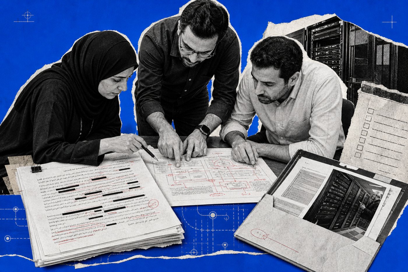 HUMAIN ও Microsoft-এর প্রকৌশলীরা গ্রাহক দলের সঙ্গে আরবি AI ব্যবহারের ক্ষেত্র, integration ও production deployment পর্যালোচনা করছেন।