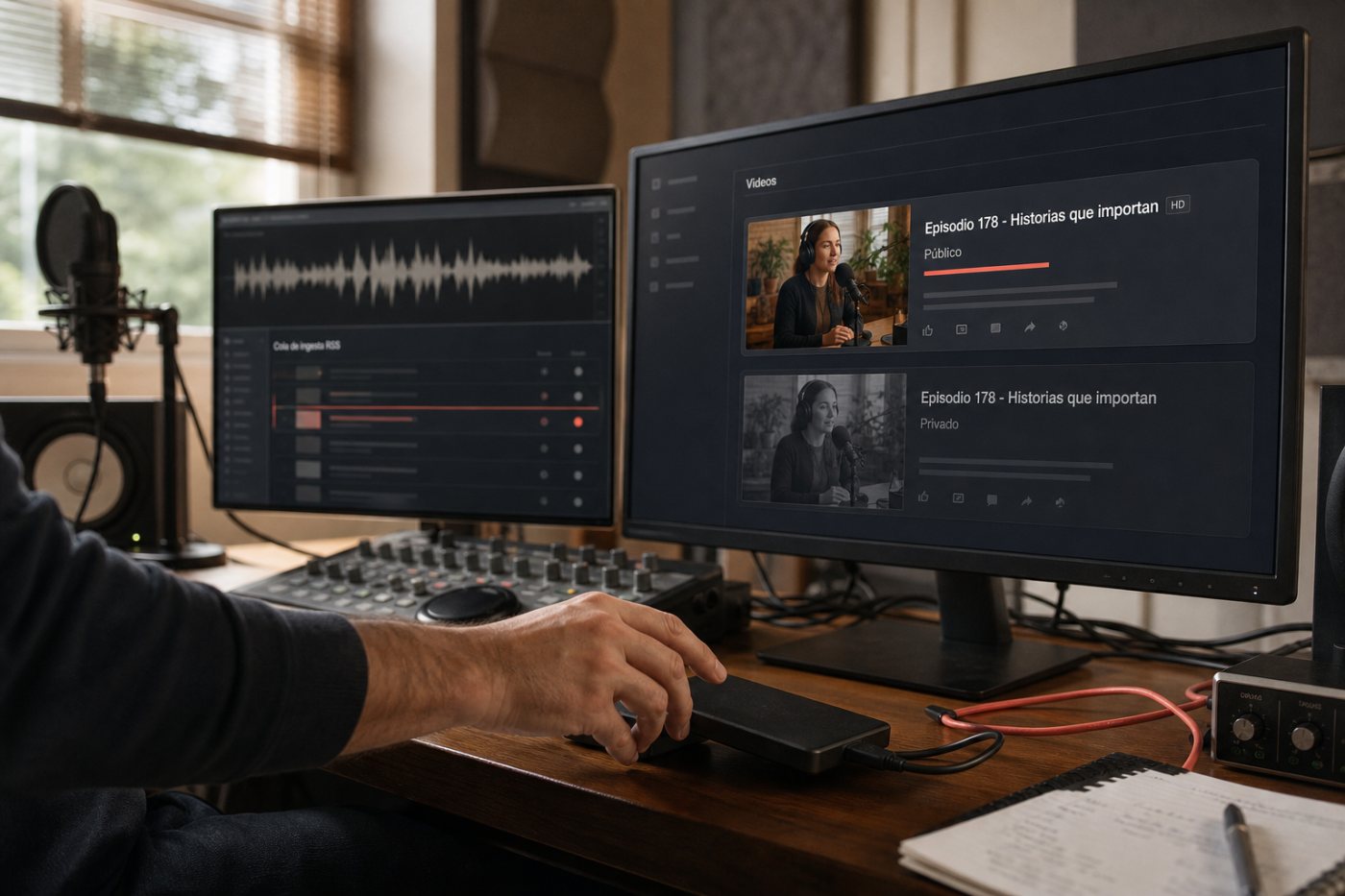 Reimportación de un audio corregido como vídeo nuevo y conservación privada de la versión anterior.