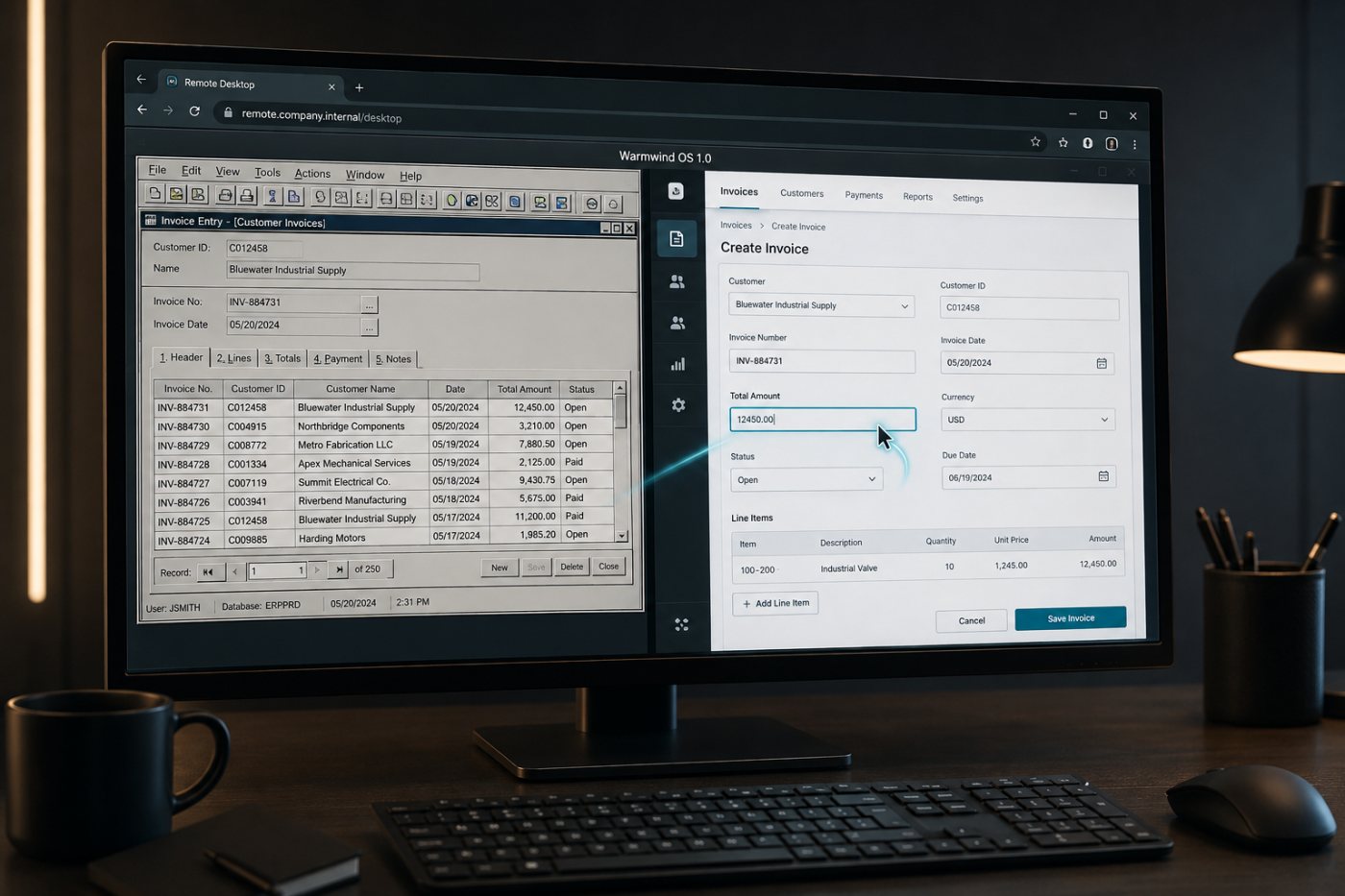 Warmwind OS 1.0 visually transfers data between existing applications on a cloud desktop without a custom API.