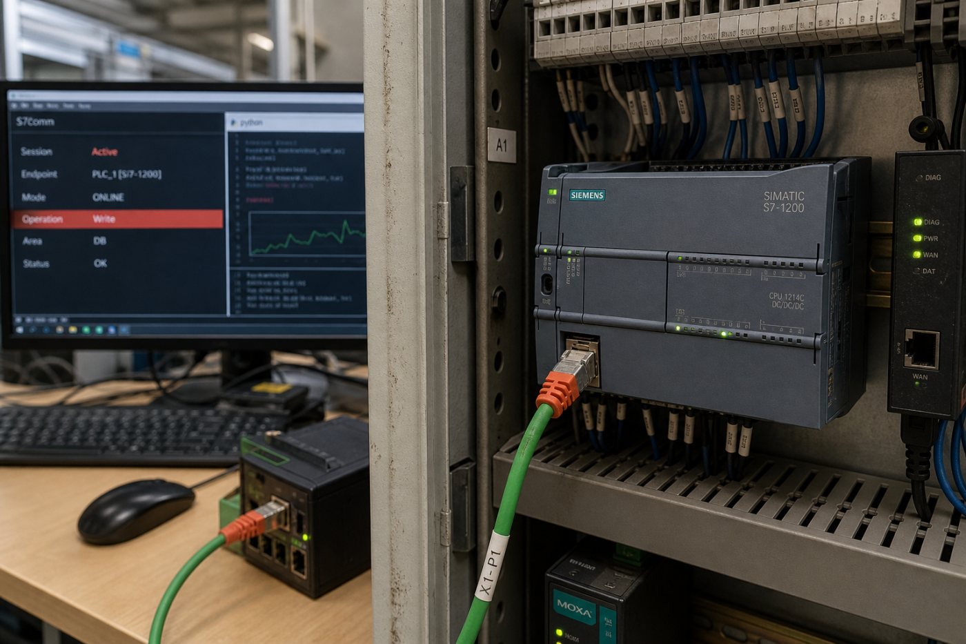Un automate Siemens S7 exposé est repéré puis contacté par un poste d’ingénierie non autorisé via S7comm.