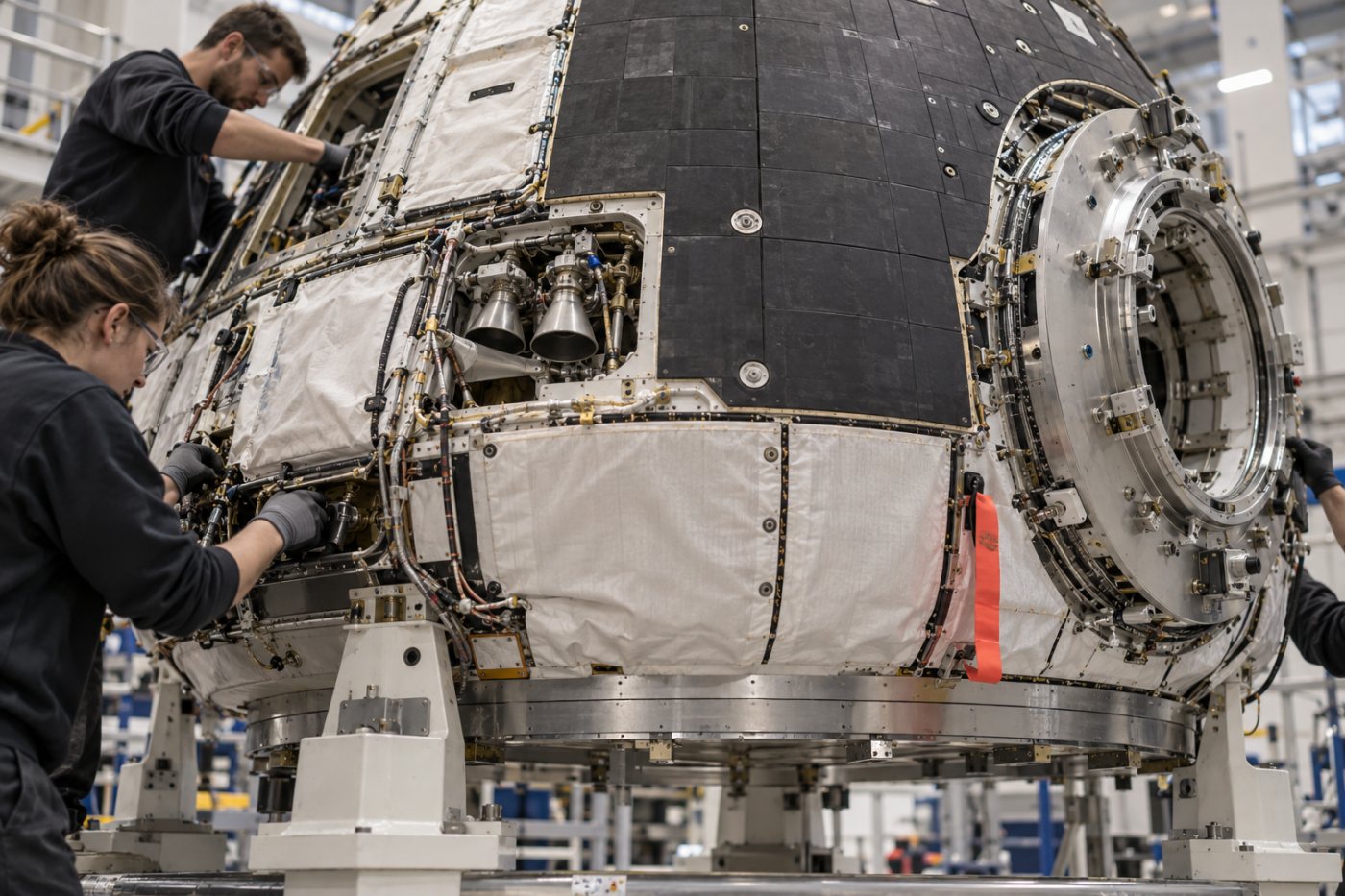 Die Nyx-Kapsel wird für Orbitalflug, ISS-Kopplung und Rückkehr integriert.