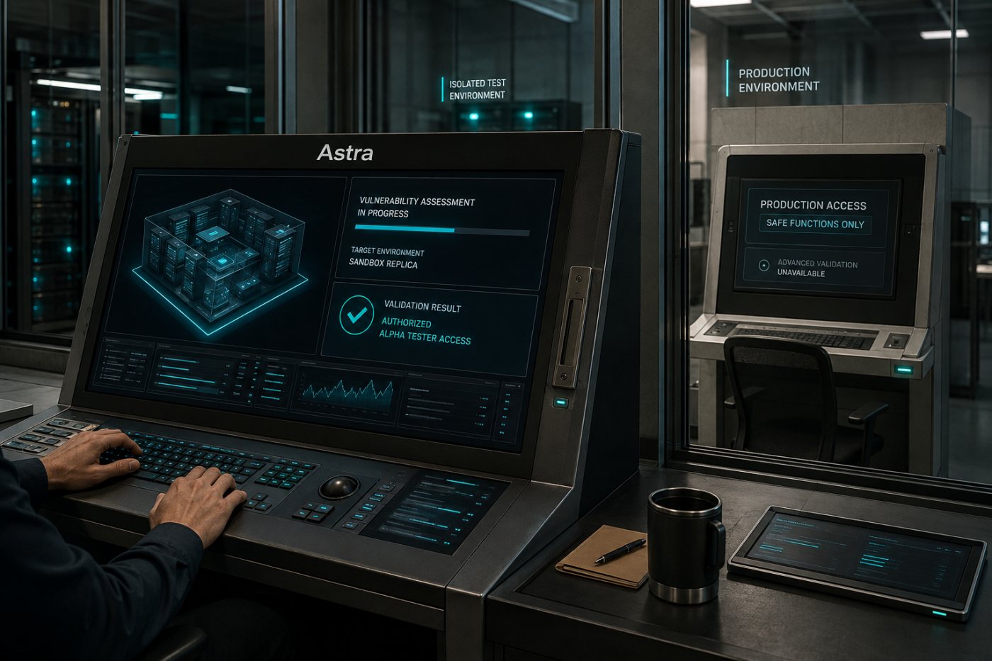 Astra grants a vetted tester advanced cyber capability while restricting the ordinary production workflow.