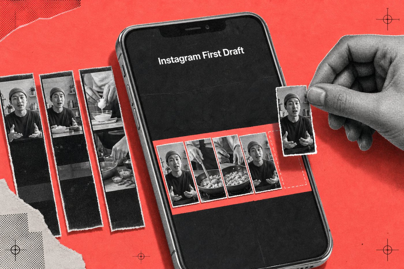 Instagram First Draft assemble plusieurs clips en un brouillon de Reel raccourci et encore modifiable.