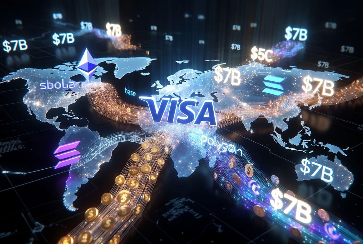 Visa ускоряет расчеты: стейблкоины захватывают еще пять блокчейнов