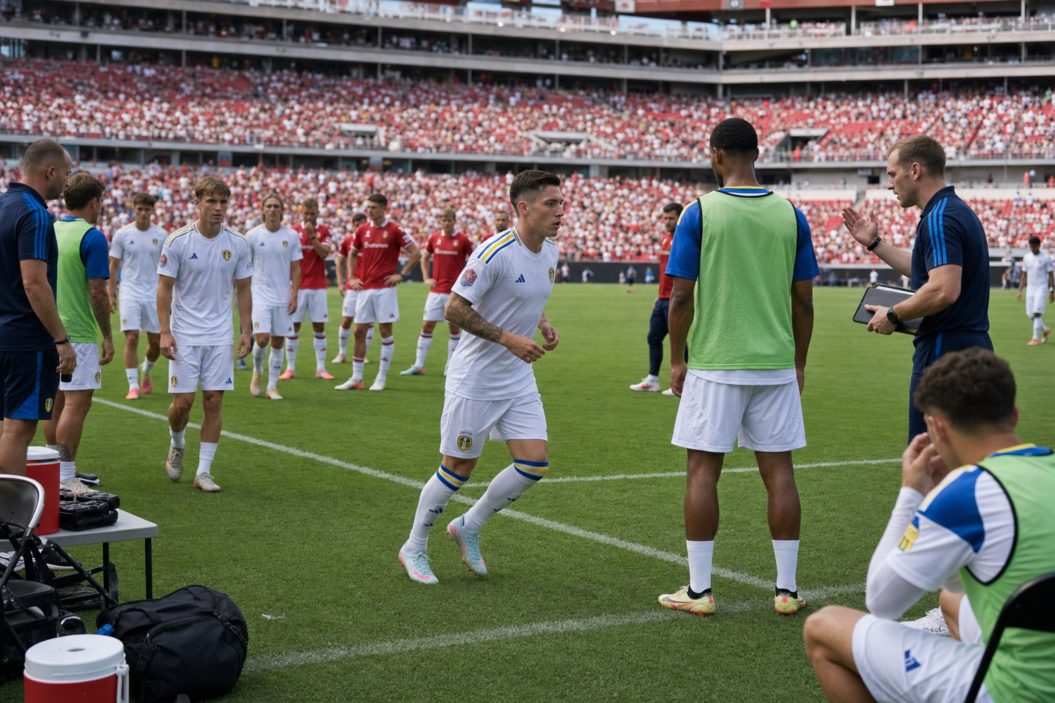 Harry Wilson makes his Leeds United debut during the second half against Wrexham