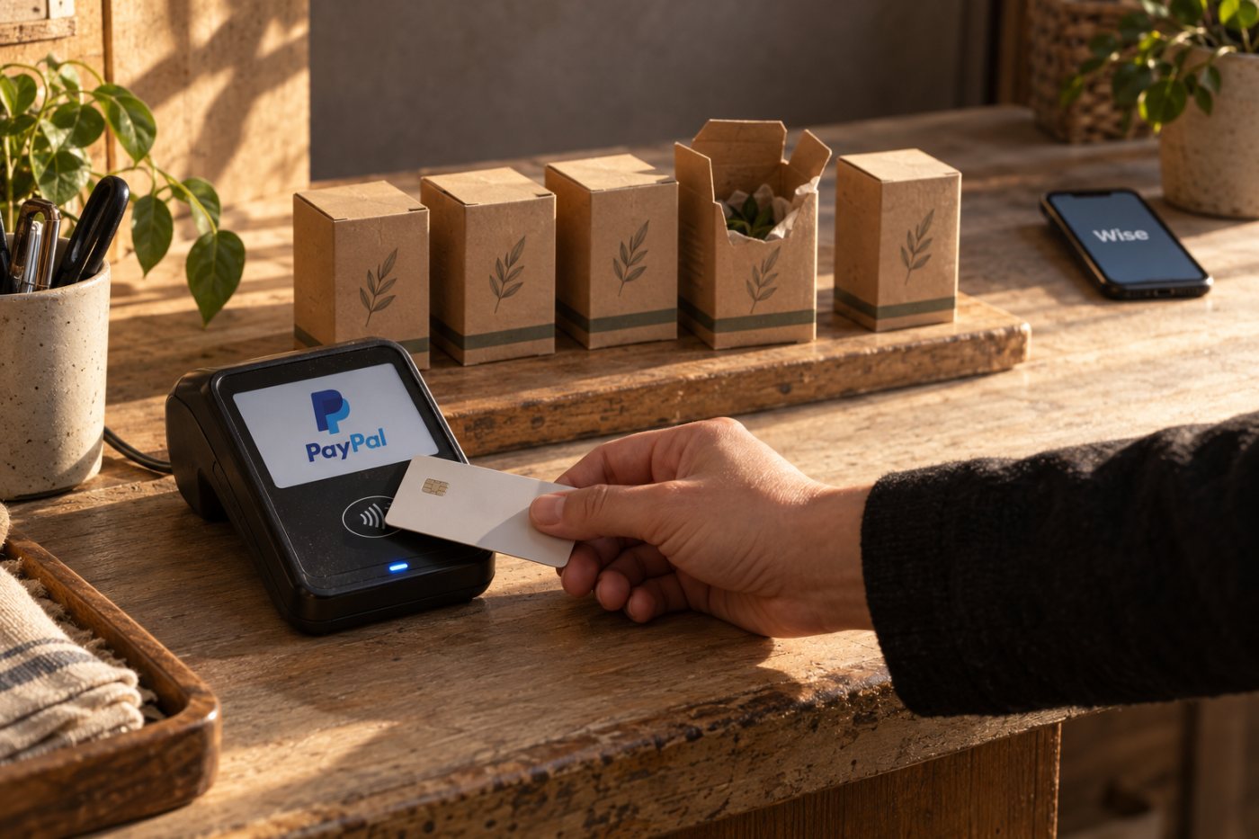 Slovenský obchodník prijíma platbu cez PayPal; pri obchodnej platbe sa uplatňuje poplatok za prijatie.