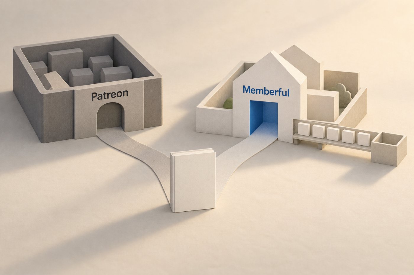 Patreon héberge l’espace du créateur, tandis que Memberful peut relier les abonnements à son propre domaine.