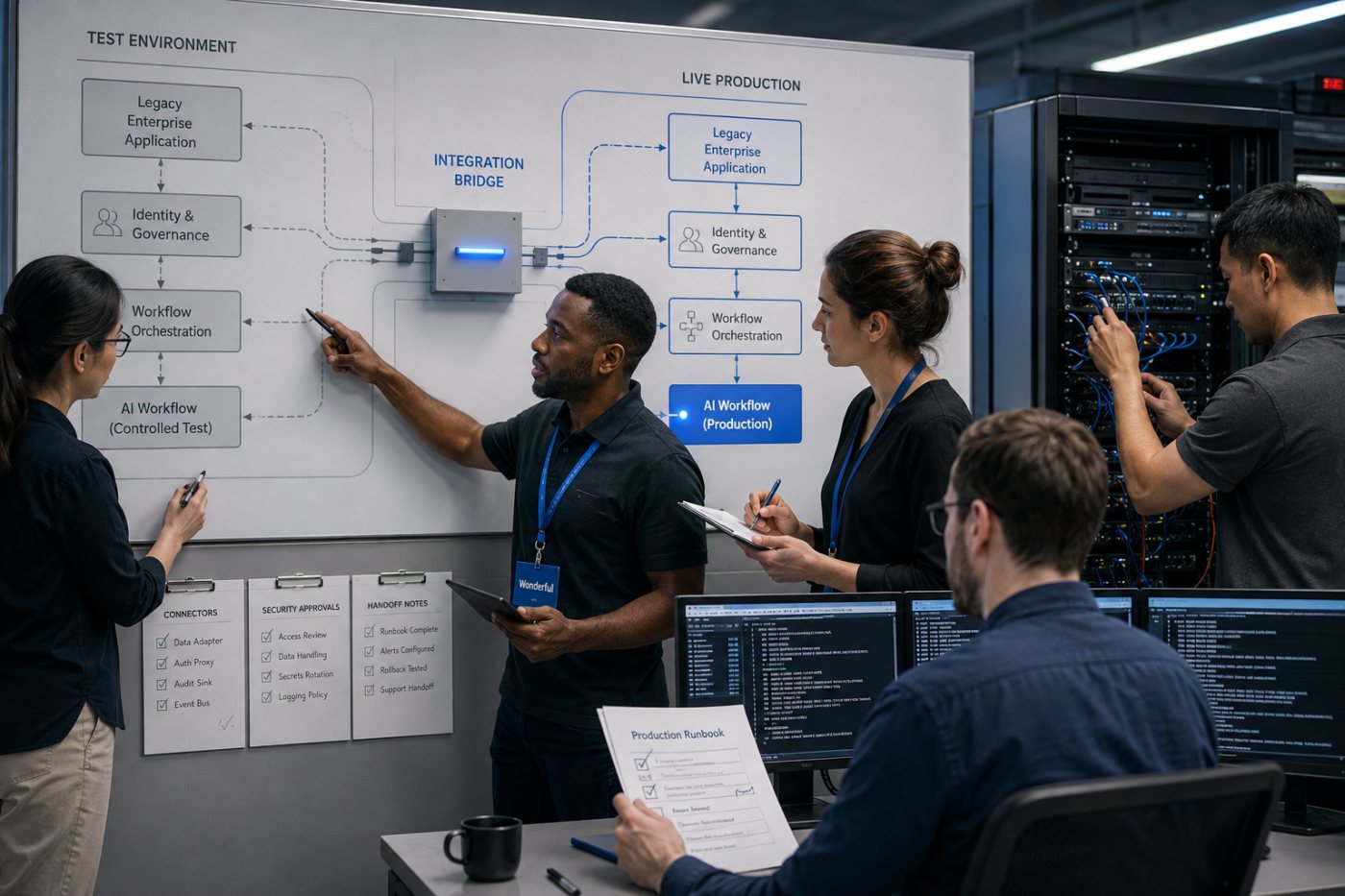 Wonderful engineers and a customer team integrate an enterprise AI workflow into production systems.