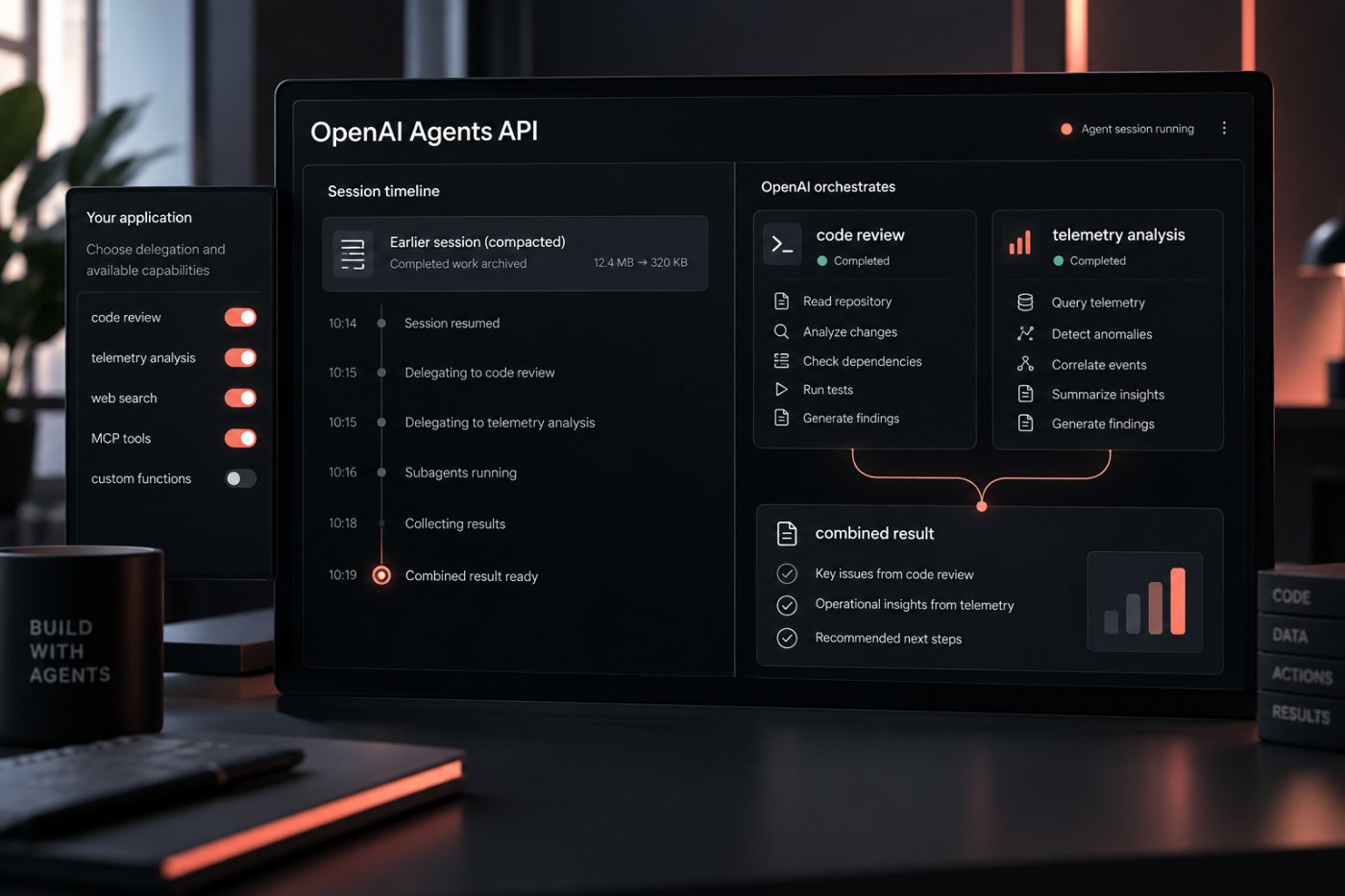 OpenAI Agents API preserves a long session and consolidates parallel subagent findings