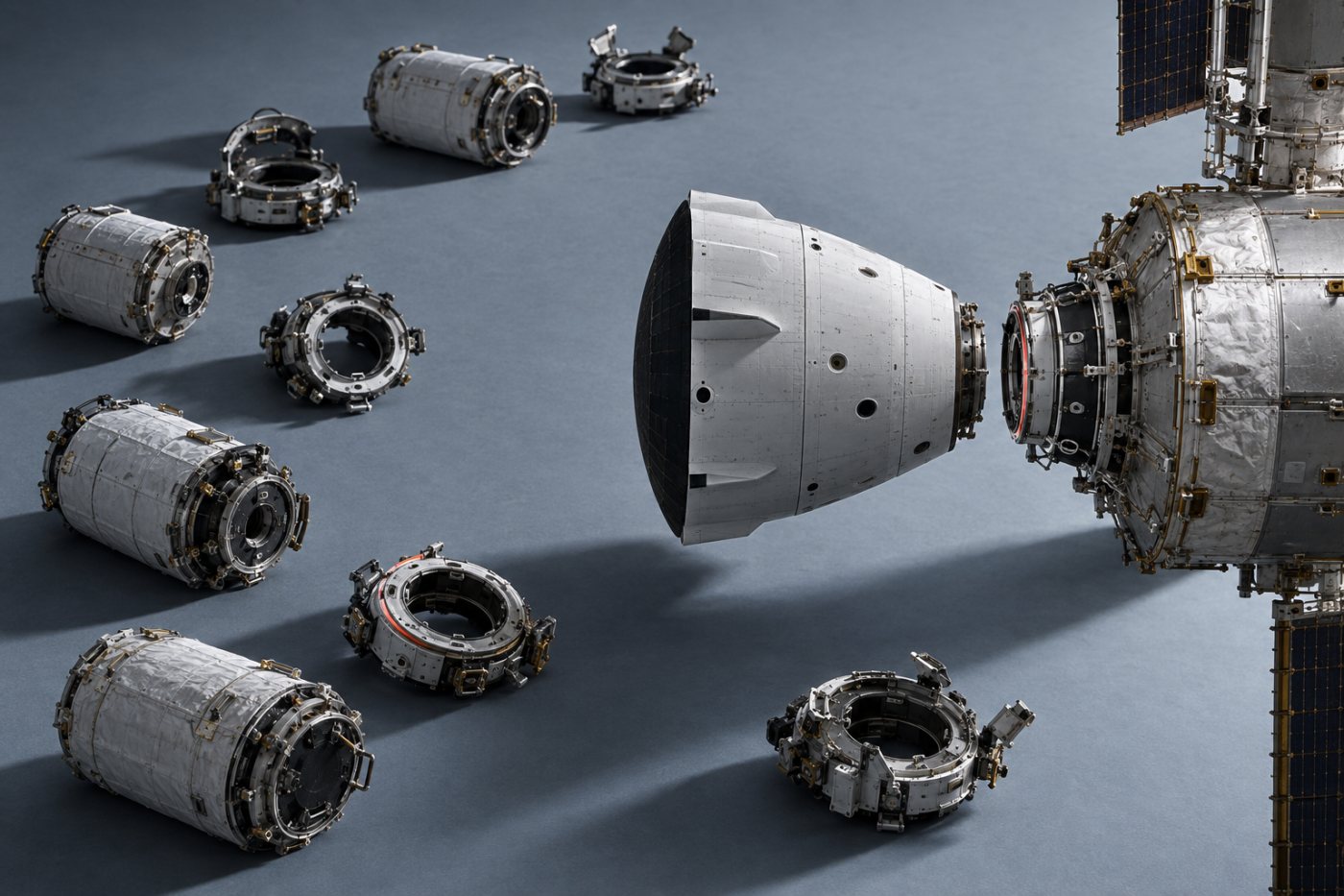 International Space Station 도킹 포트에 자율 접근하는 Nyx 화물 캡슐