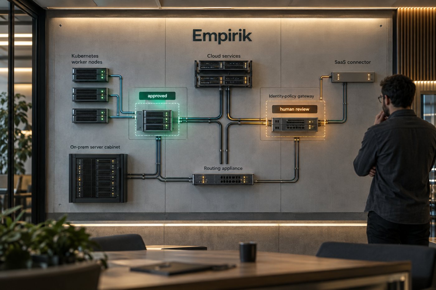 A Empirik libera uma alteração de baixo risco e mantém uma configuração sensível pendente de revisão humana.