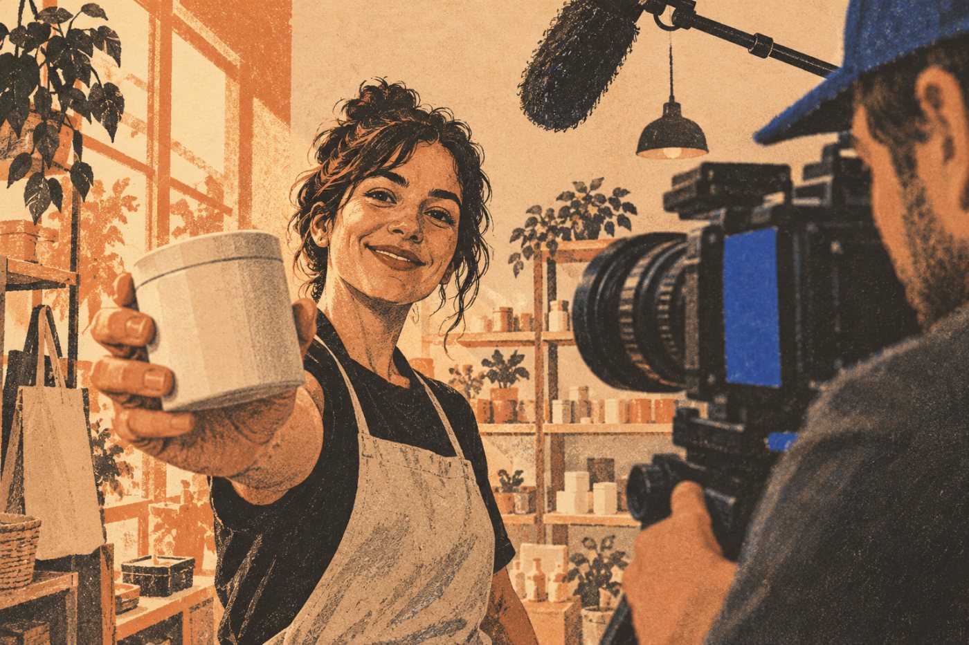 En freelancer optager en kundevideo, som kunden skal kunne udgive under en professionel musiklicens.