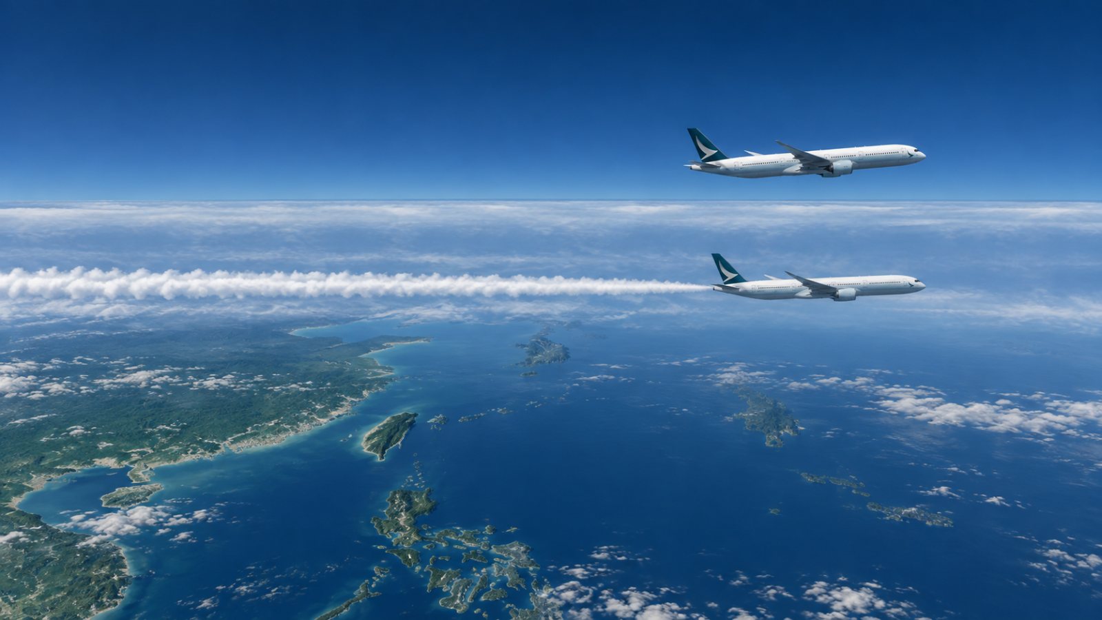 Google и Cathay Pacific меняют высоту полётов — следы прогрели климат на 40% меньше