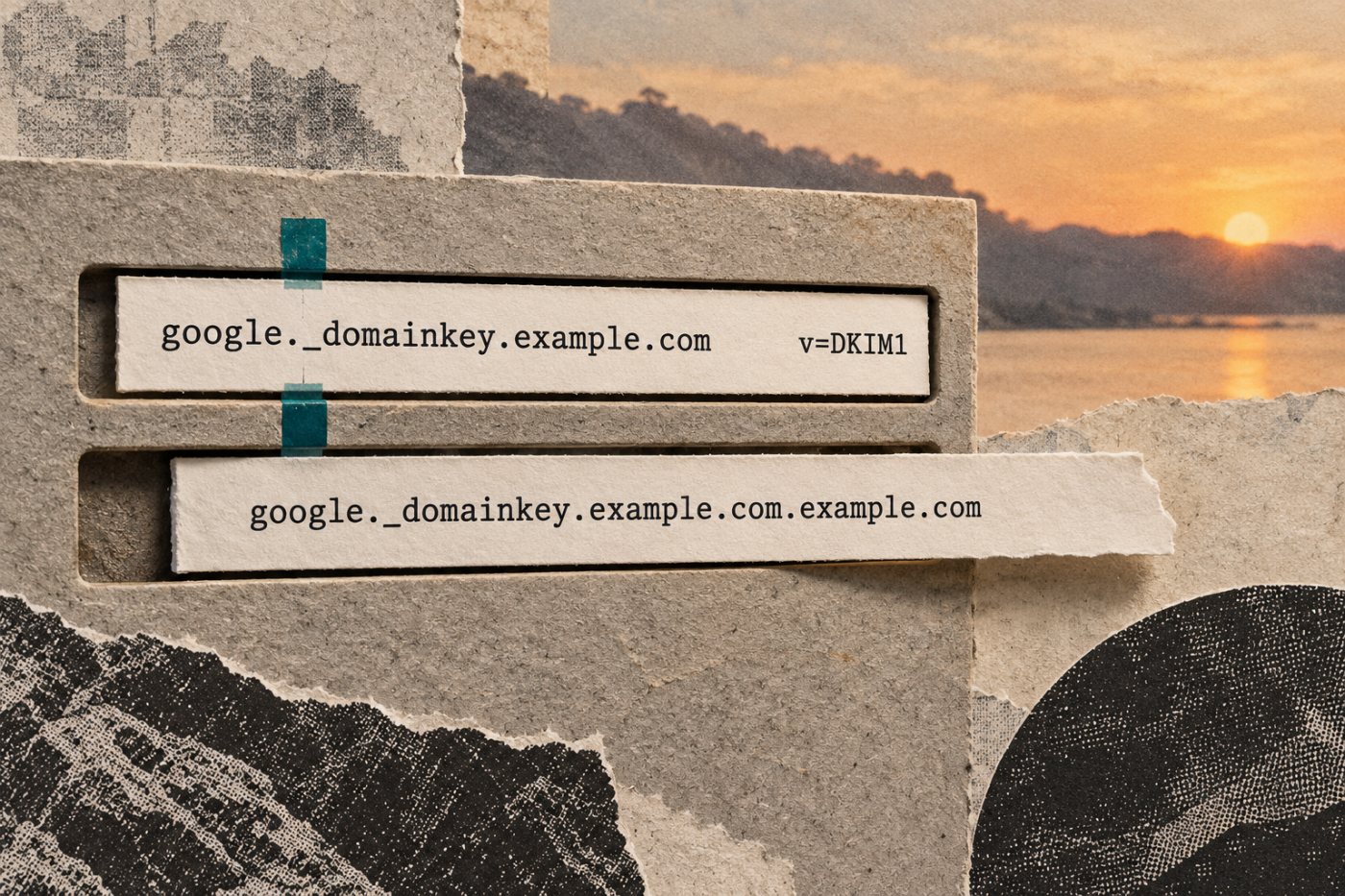ชื่อระเบียน TXT ของ DKIM สำหรับ Google Workspace ต้องตรงกับ selector โดยไม่เติมชื่อโดเมนซ้ำ