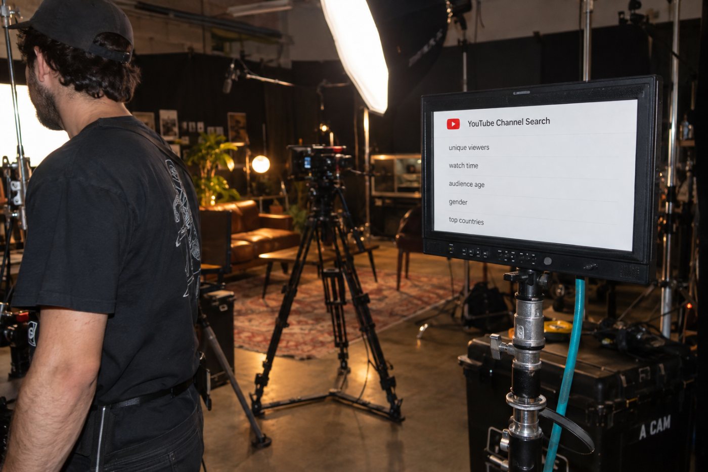В Channel Search брендового канала YouTube видны показатели охвата, времени просмотра и состава аудитории автора.