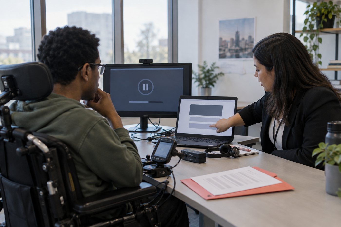 An inaccessible automated assessment is replaced with an accommodation that measures the same job-related skill.