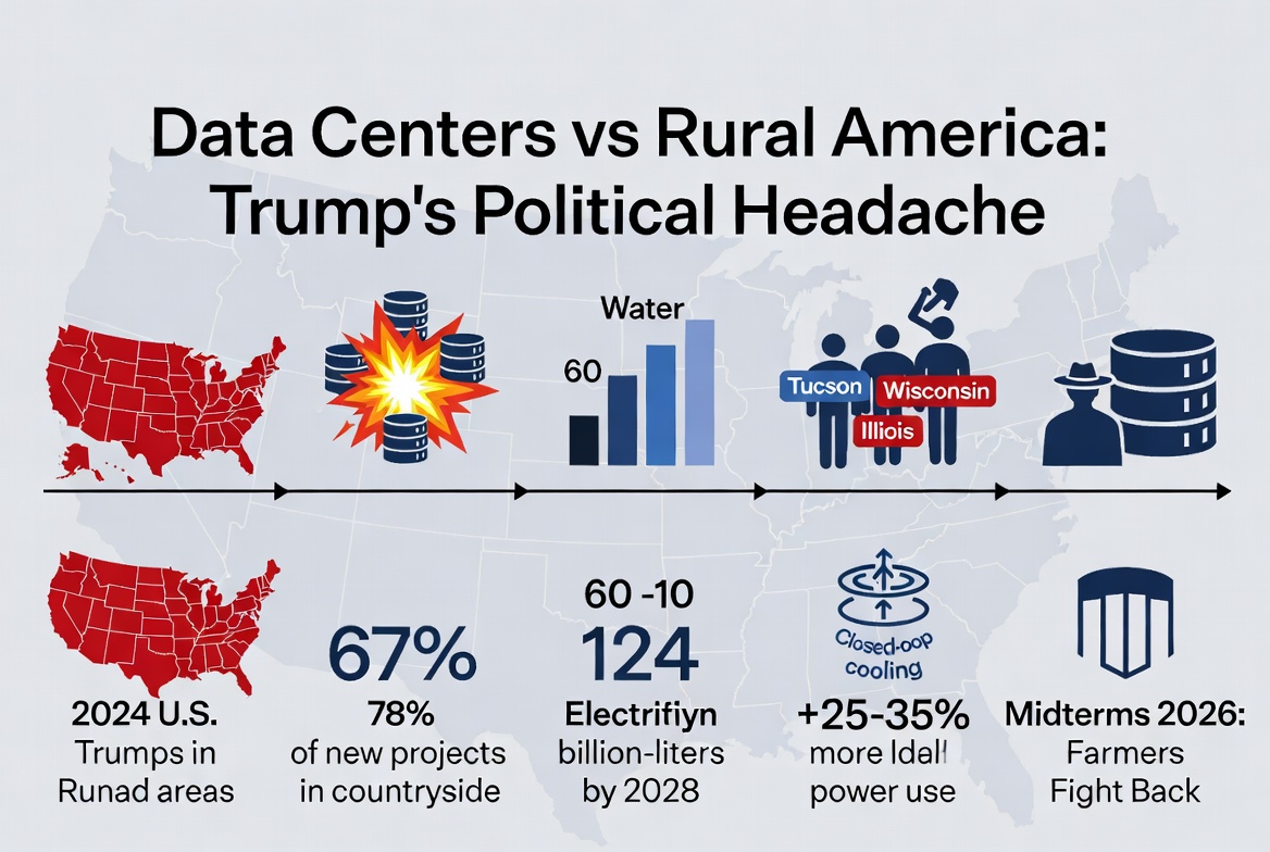 Trump’s AI Push Collides with Rural America: Data Centers Become a Political Headache Ahead of the Midterms