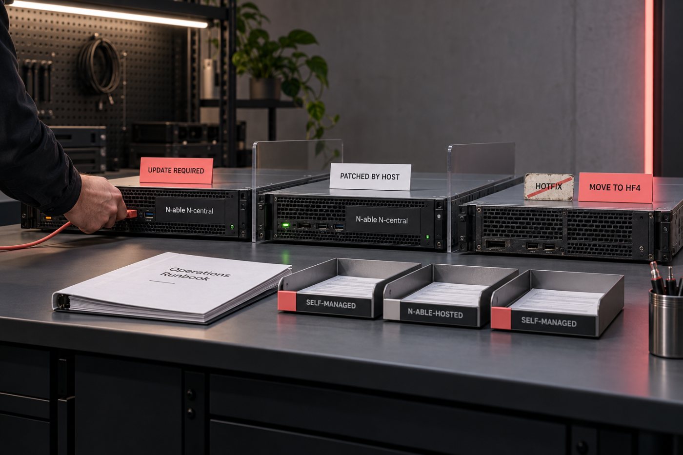 自己管理版、修正済みホスト版、HF3環境を分けて必要作業を判定する状態