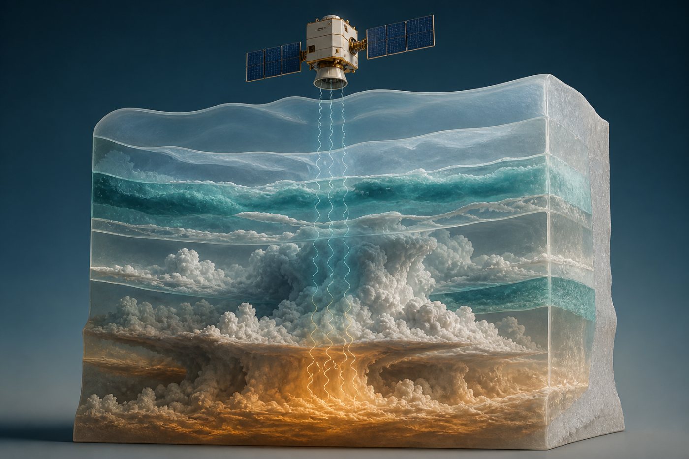 Sondador de micro-ondas do TMATE mede camadas de temperatura e vapor d’água através de nuvens densas.