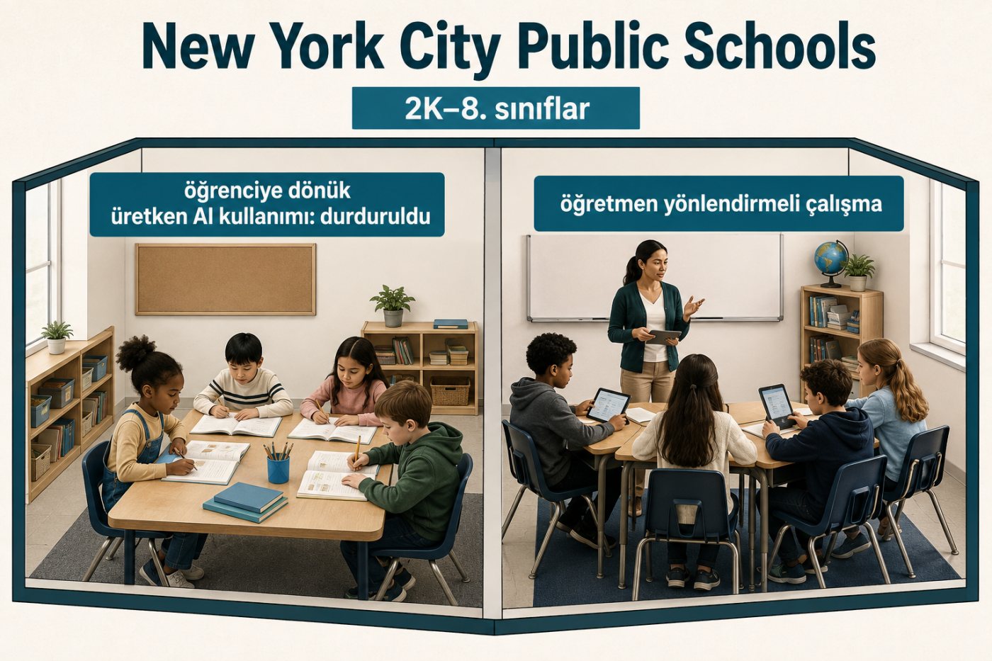 New York City kamu okullarında küçük öğrenciler için sınıf düzeyine göre değişen AI ve ekran kuralları
