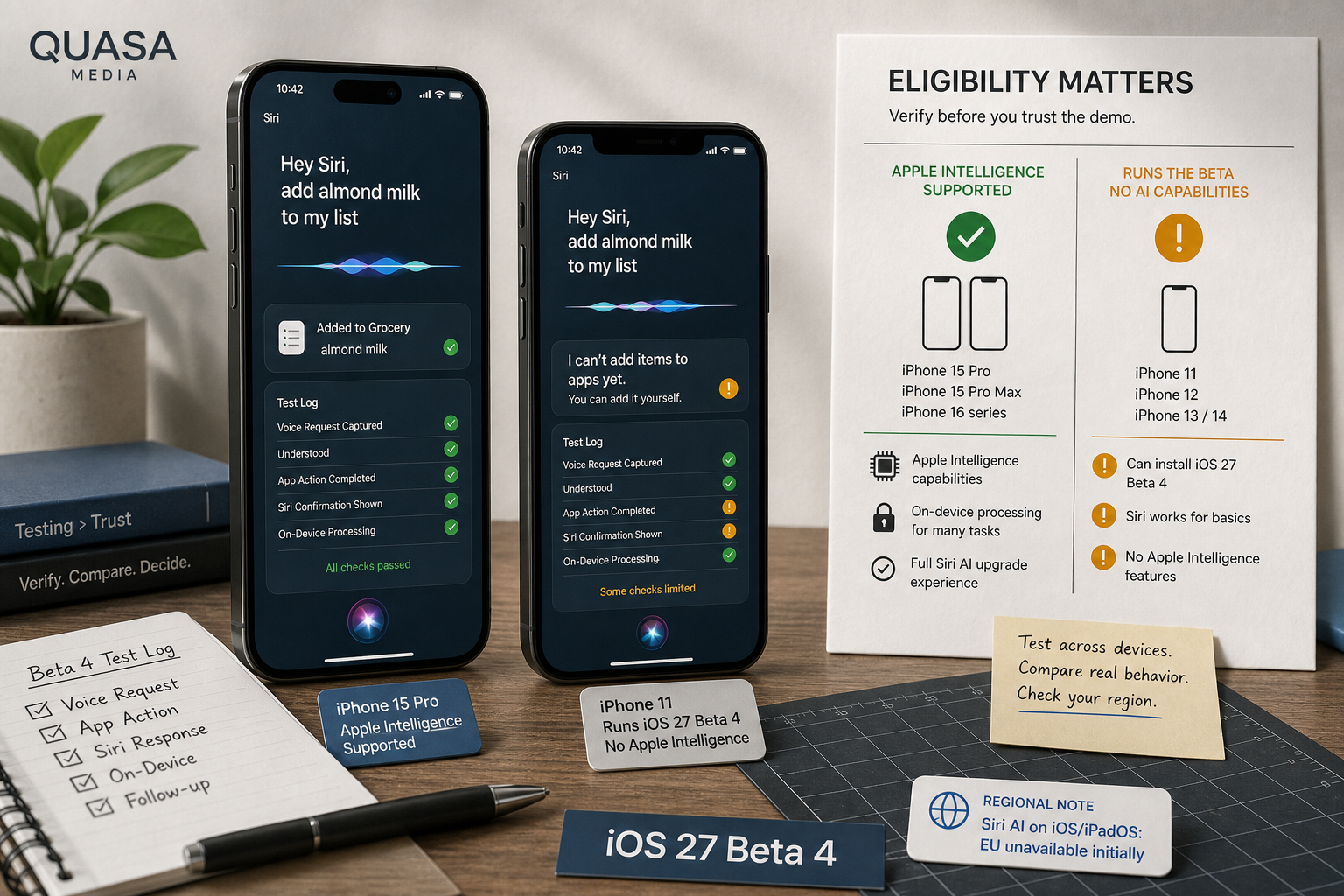 iPhone hardware eligibility and European Union availability limits for Siri AI on iOS 27