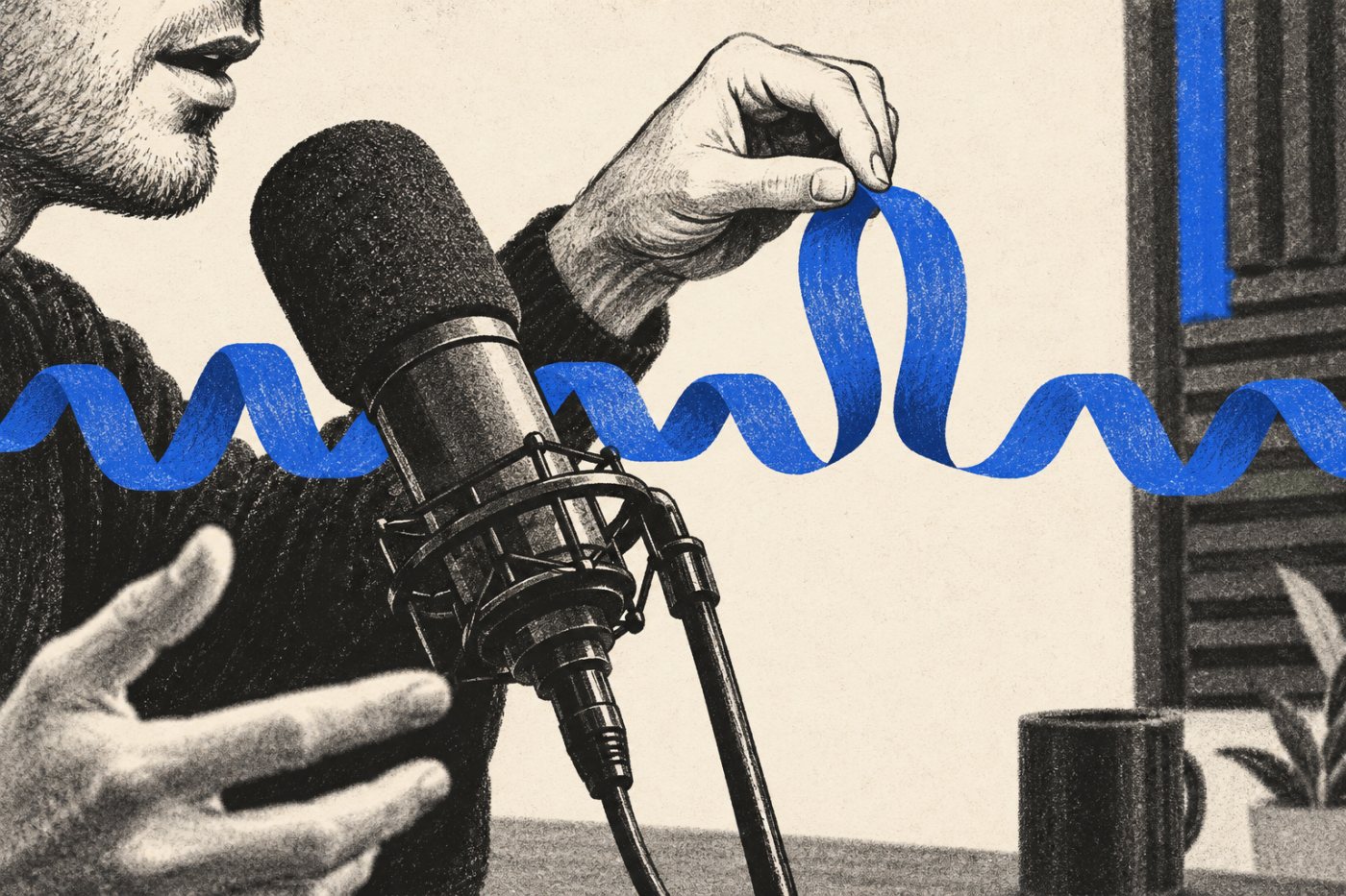 Długi wywiad podcastowy zostaje skrócony przez wybór fragmentów wypowiedzi.