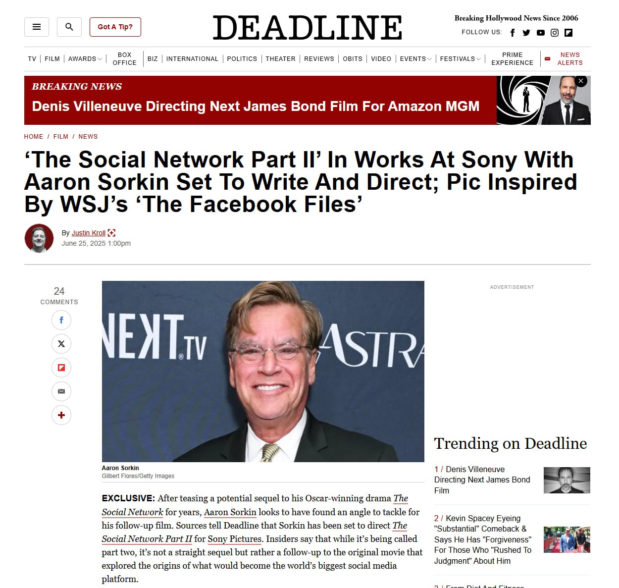 Aaron Sorkin’s Social Network Sequel: A Provocative Political Statement That Risks Backfiring