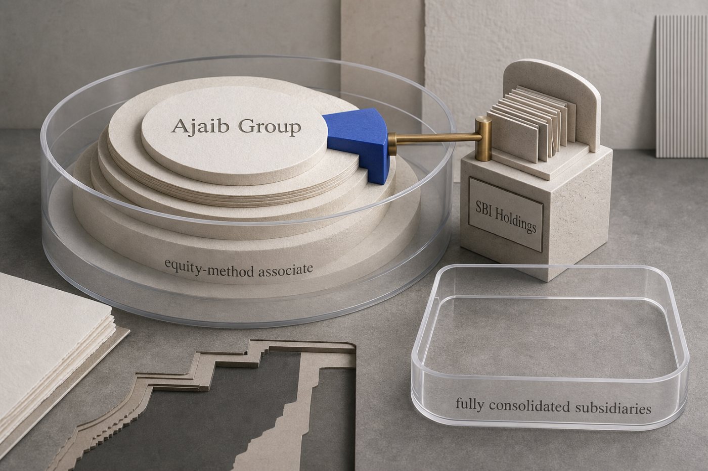 Ajaib est comptabilisée par SBI comme entreprise associée mise en équivalence, et non comme filiale consolidée.