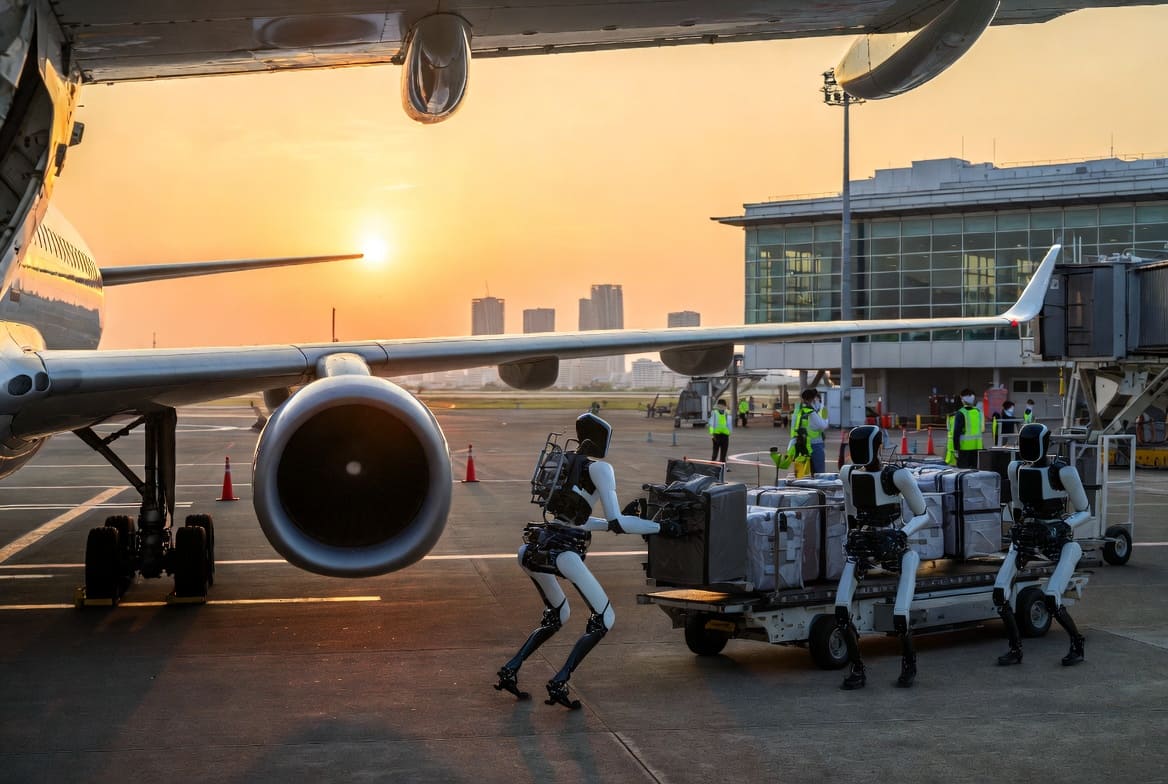 Роботы-грузчики в Токио: Как человекоподобные машины спасают японские аэропорты