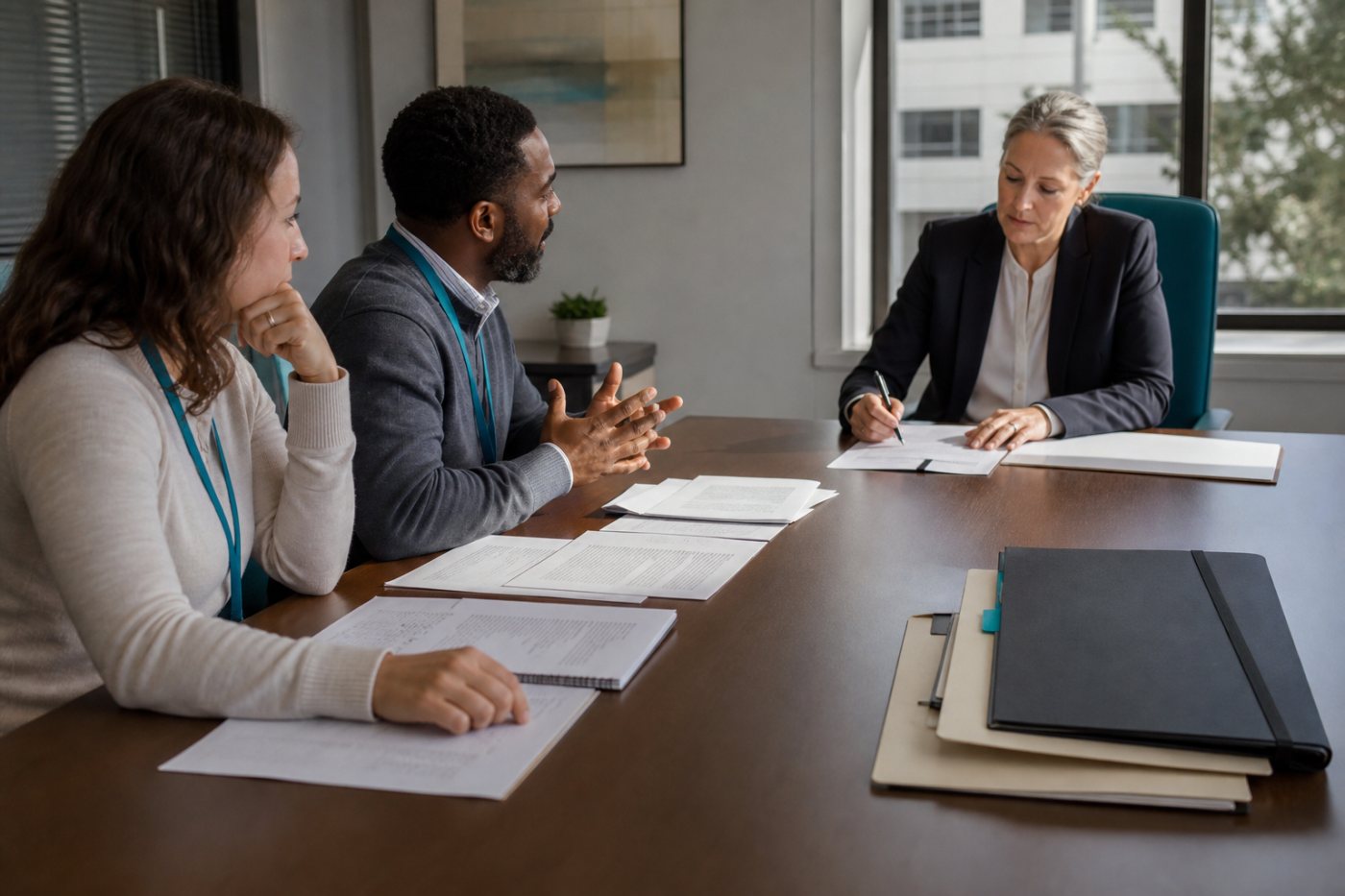 HR and security teams separate approved AI tasks from sensitive data and assign human review.