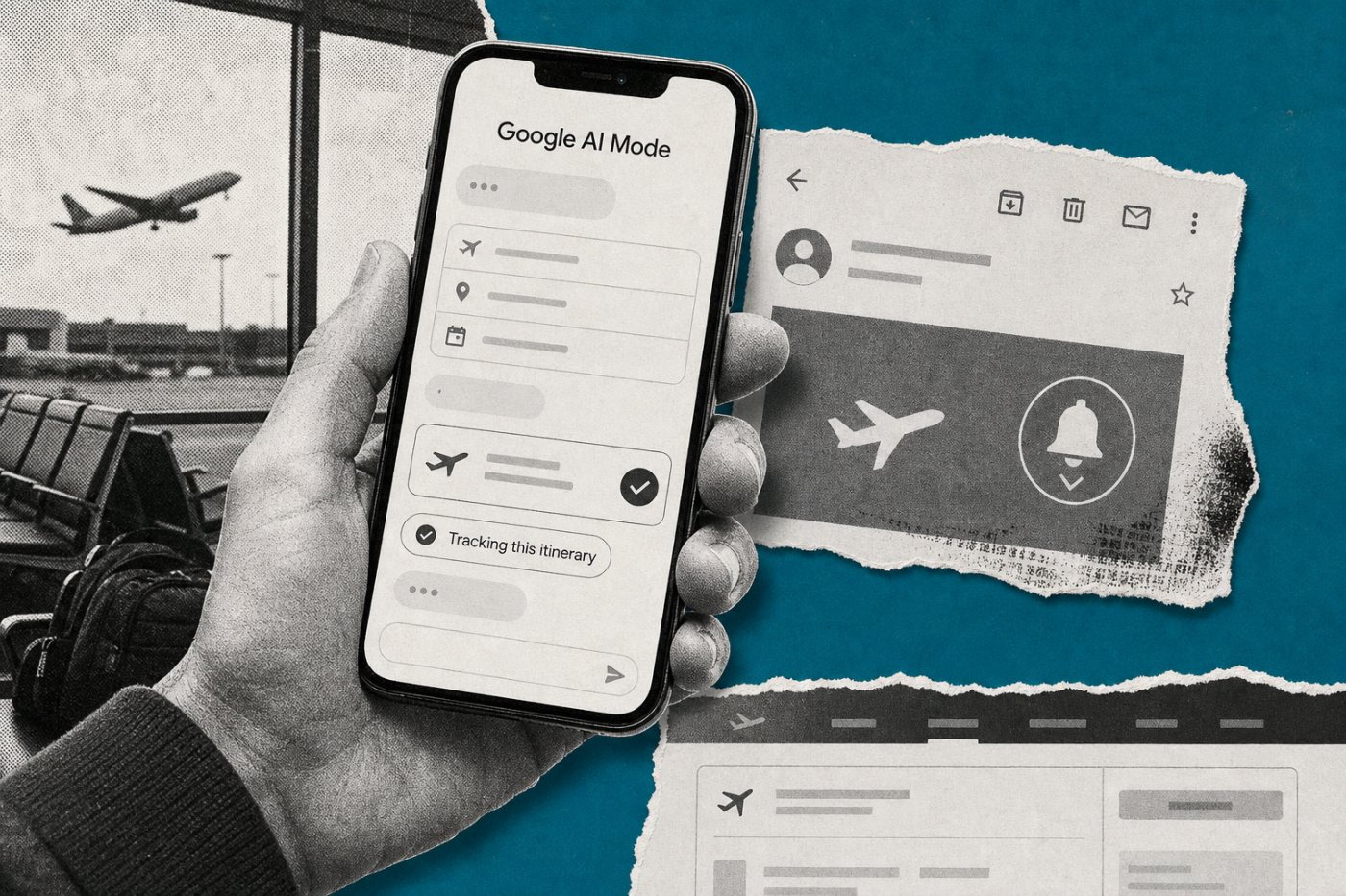Google AI Mode theo dõi một hành trình đã xác nhận và gửi email khi giá vé thay đổi.