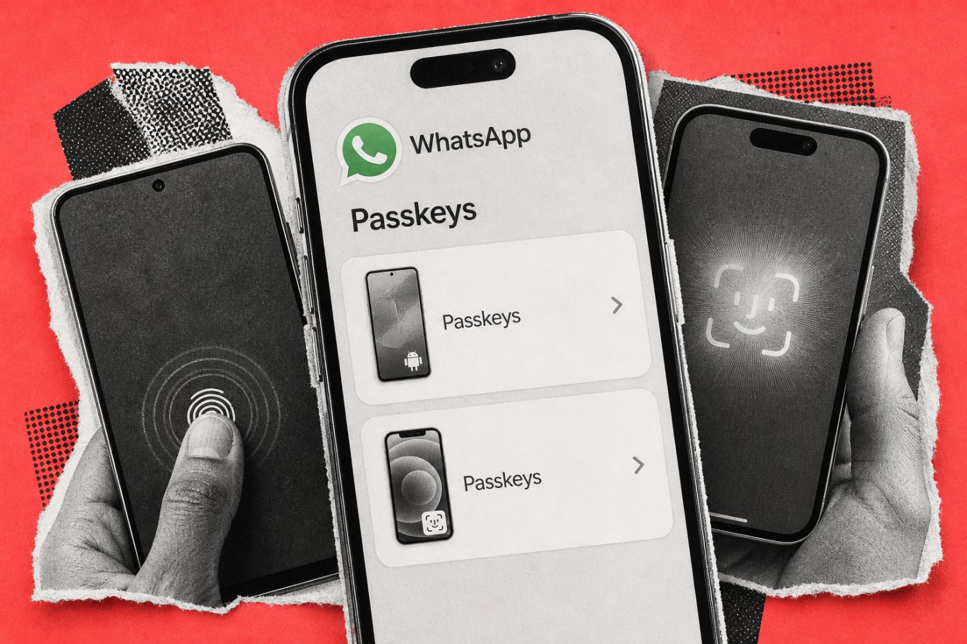 A WhatsApp account holds separate passkeys for Android and iOS access.
